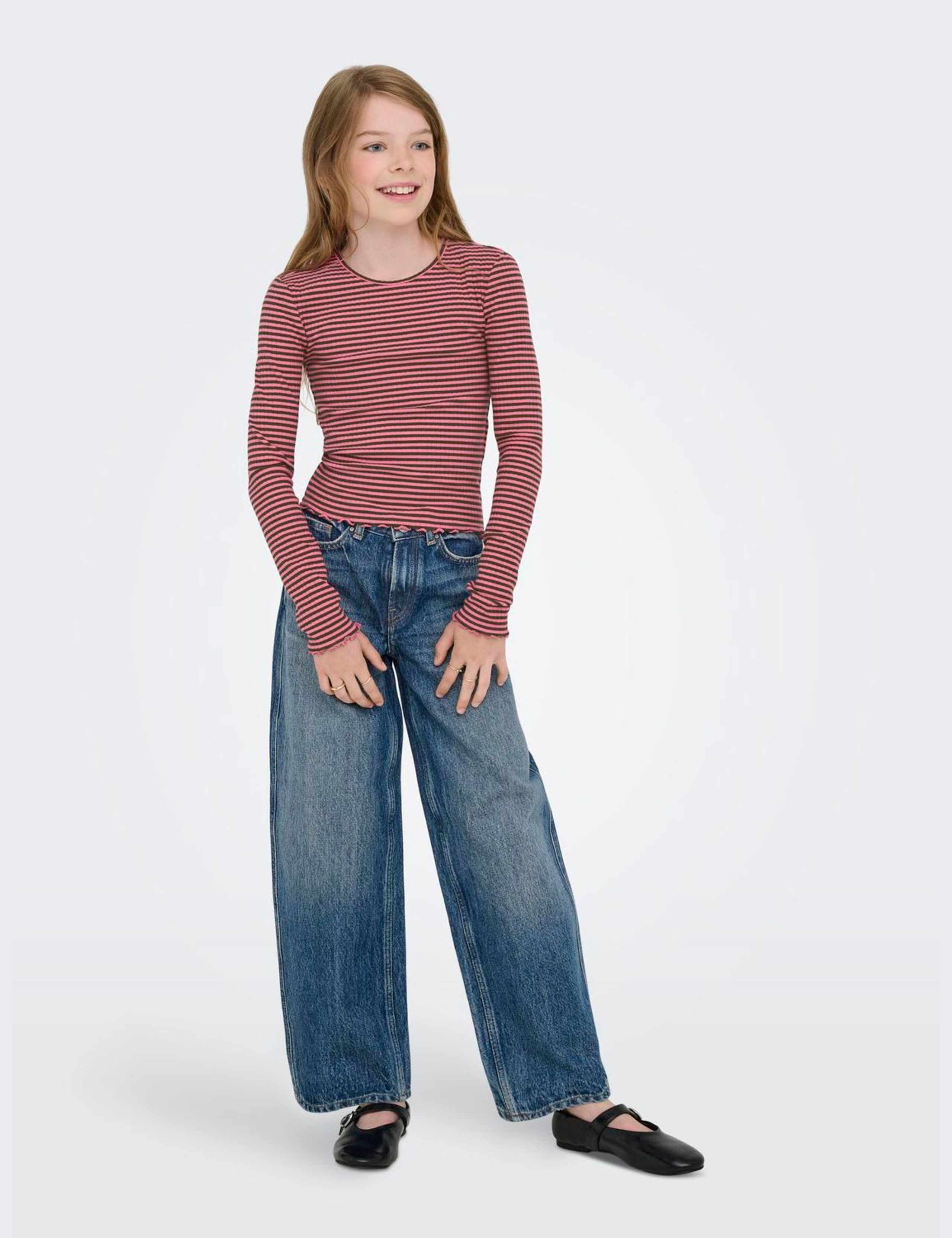 Jersey Striped Long Sleeve Top (7-14 Yrs) 5 of 5