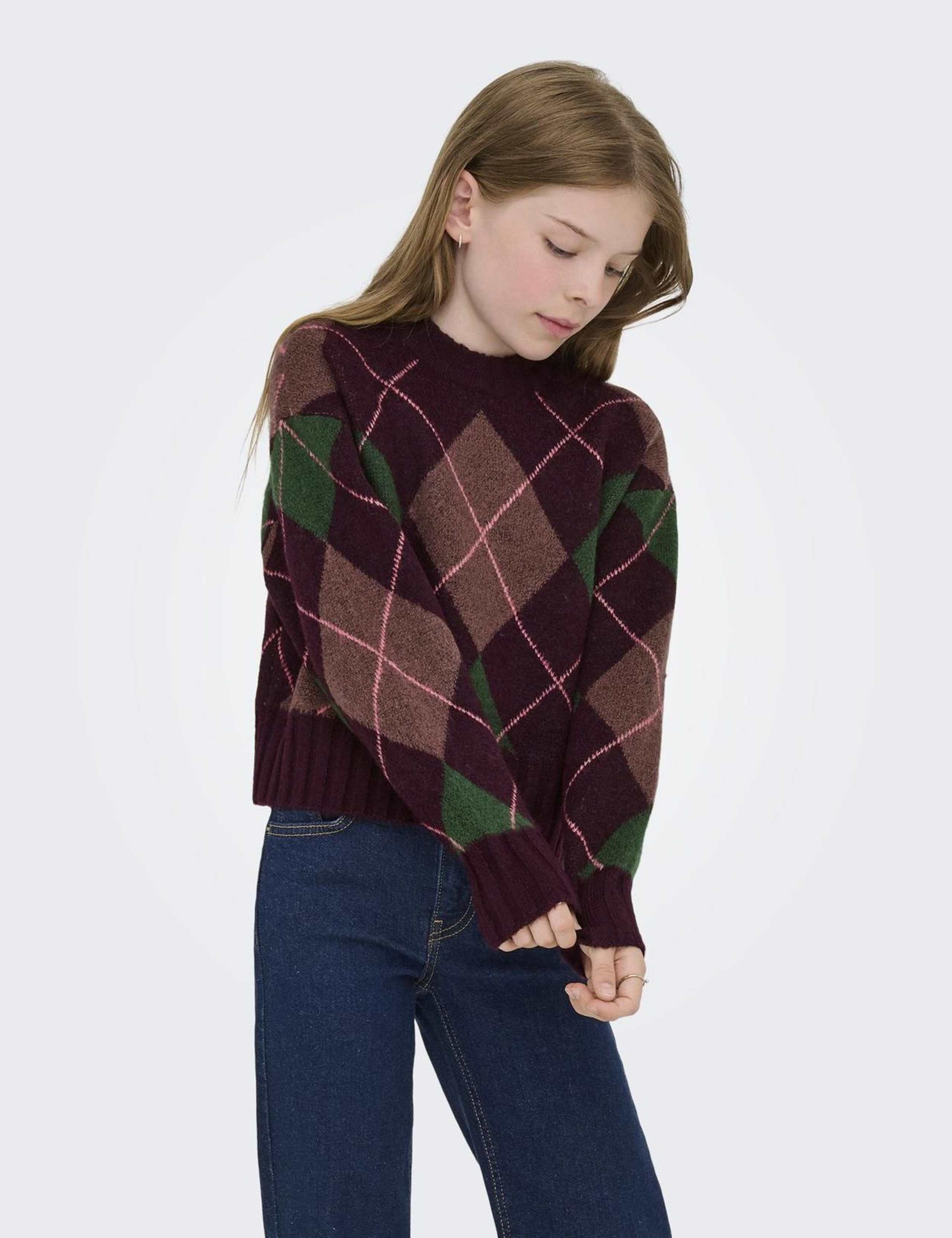 Argyle Knitted Jumper (7-14 Yrs) 1 of 6
