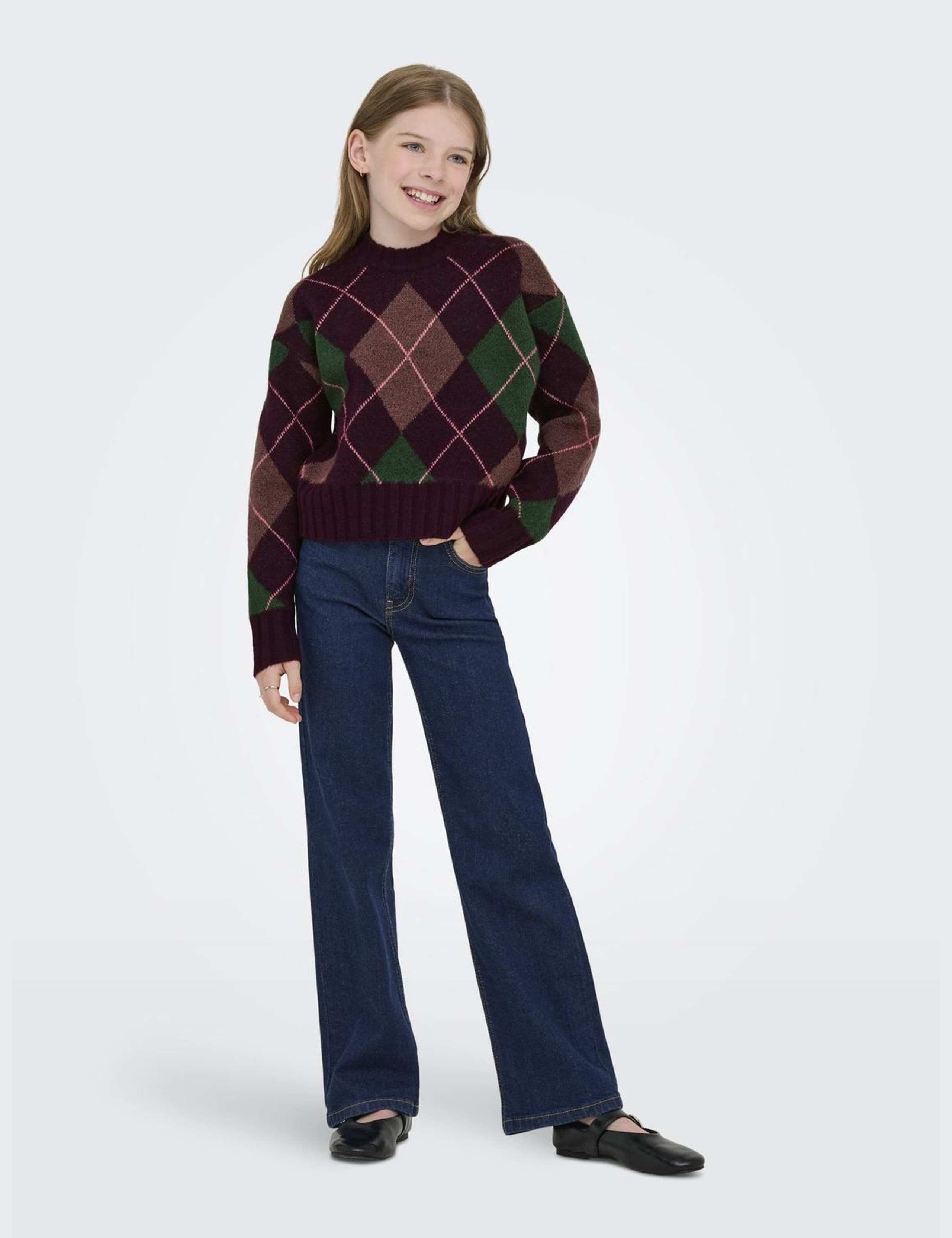 Argyle Knitted Jumper (7-14 Yrs) 4 of 6