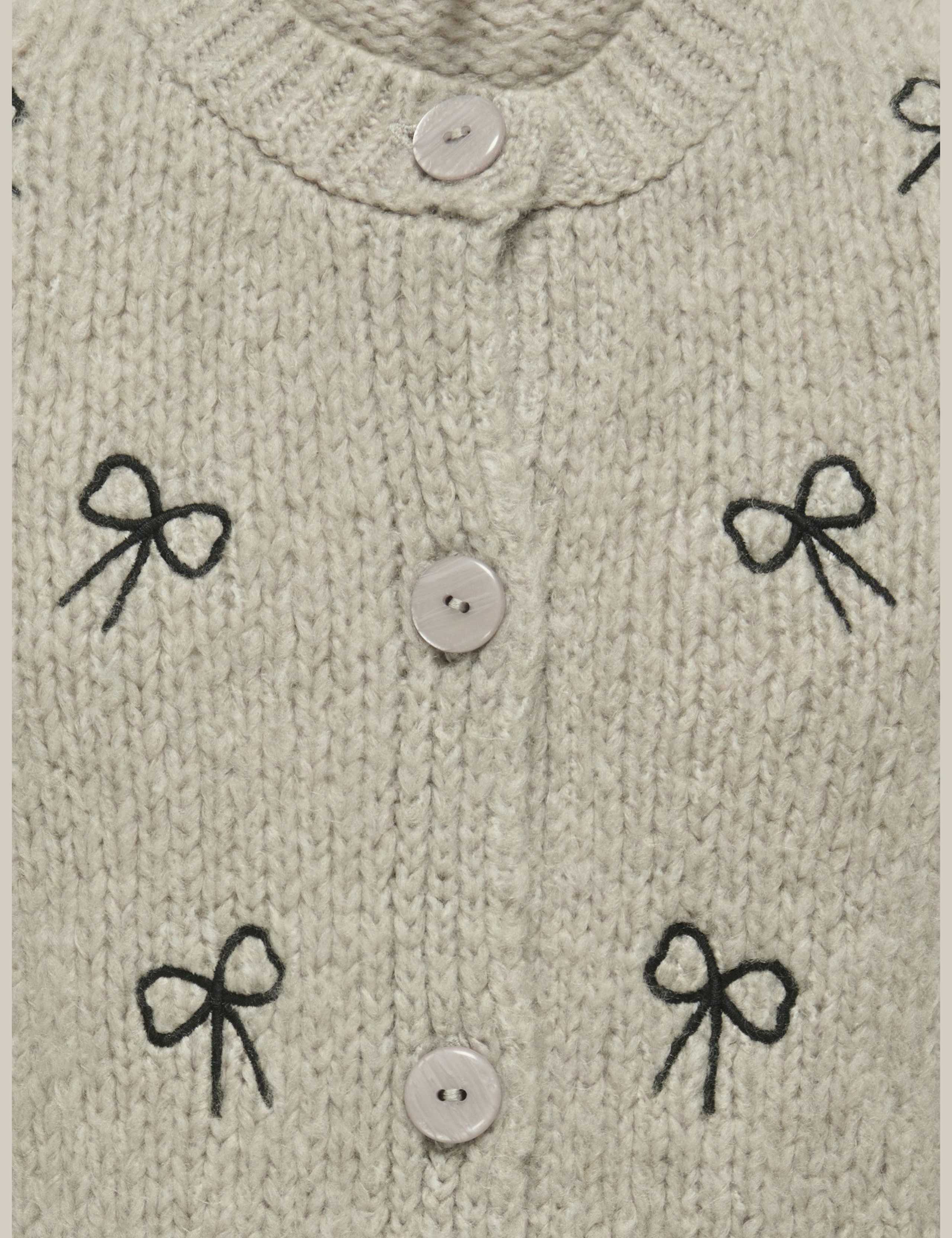 Bow Embroidered Knitted Cardigan (7-14 Yrs) 3 of 3