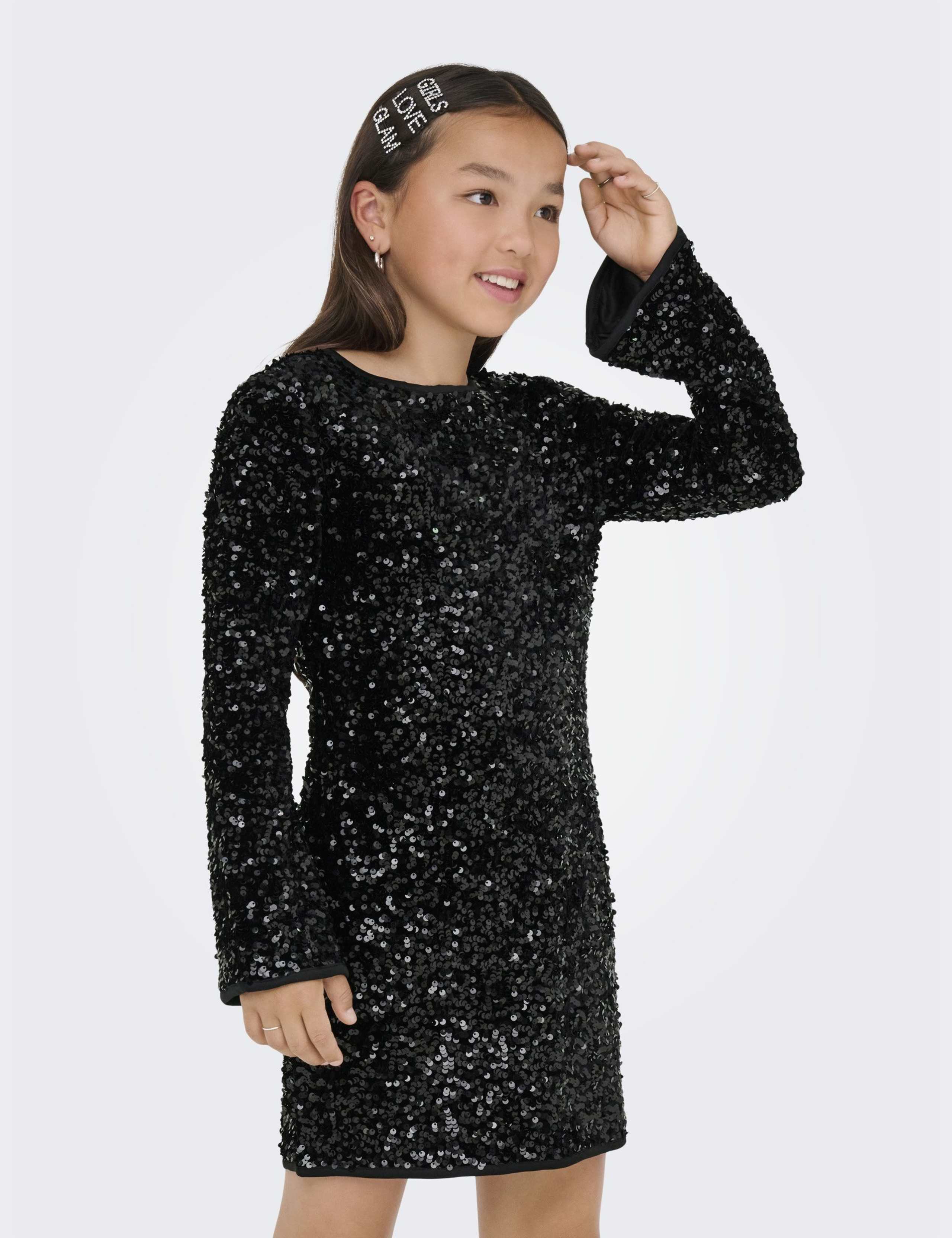 Sequin Flared Cuff Party Dress (7-14 Yrs) 3 of 6