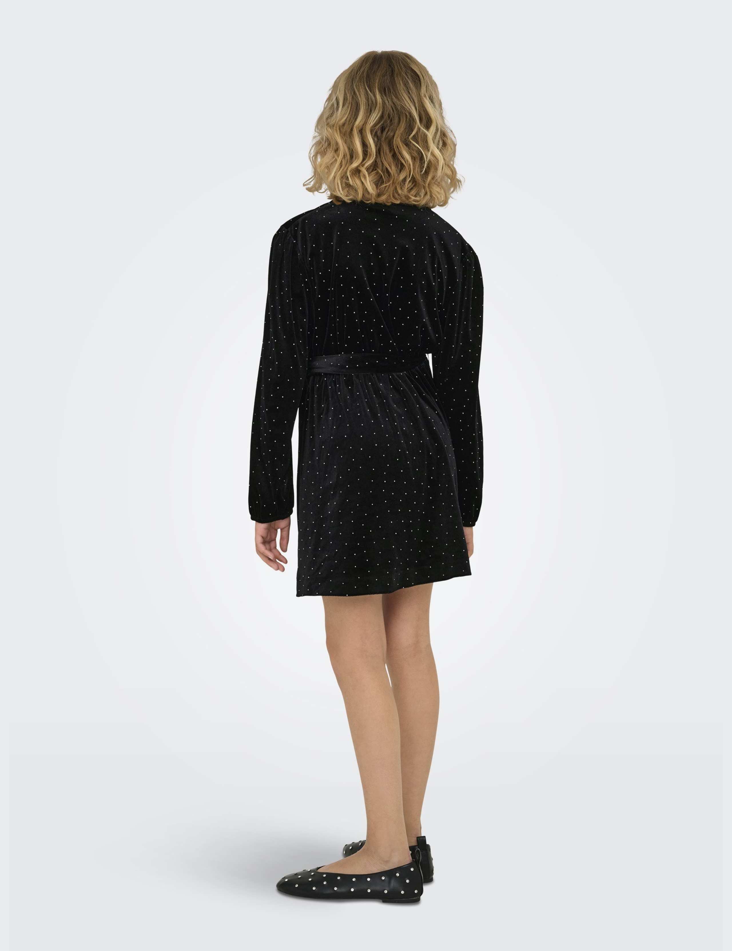 Velvet Embellished Belted Party Dress (7-14 Yrs) 4 of 6