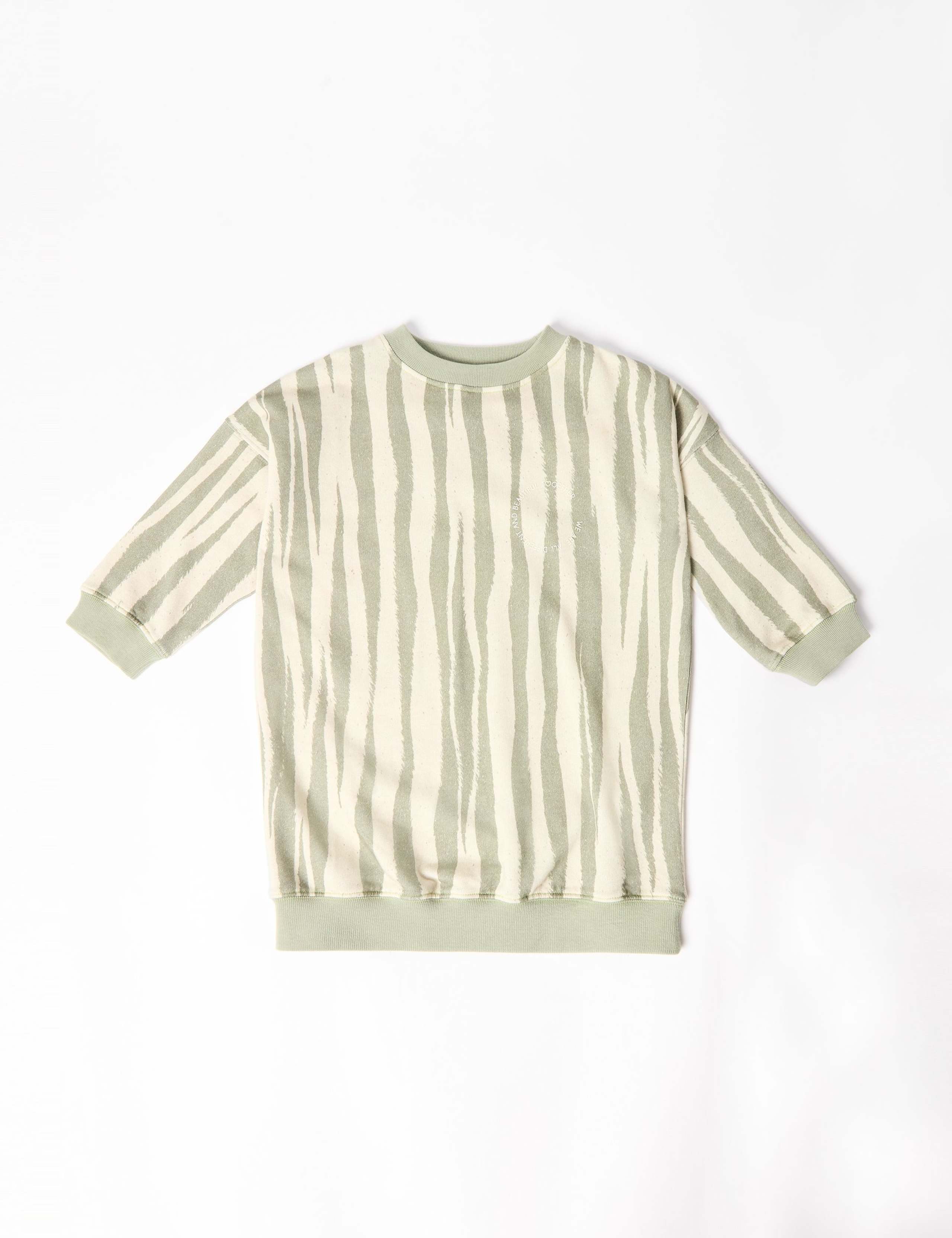 Pure Cotton Tiger Stripe Sweatshirt Dress (2-8 Yrs) 2 of 3