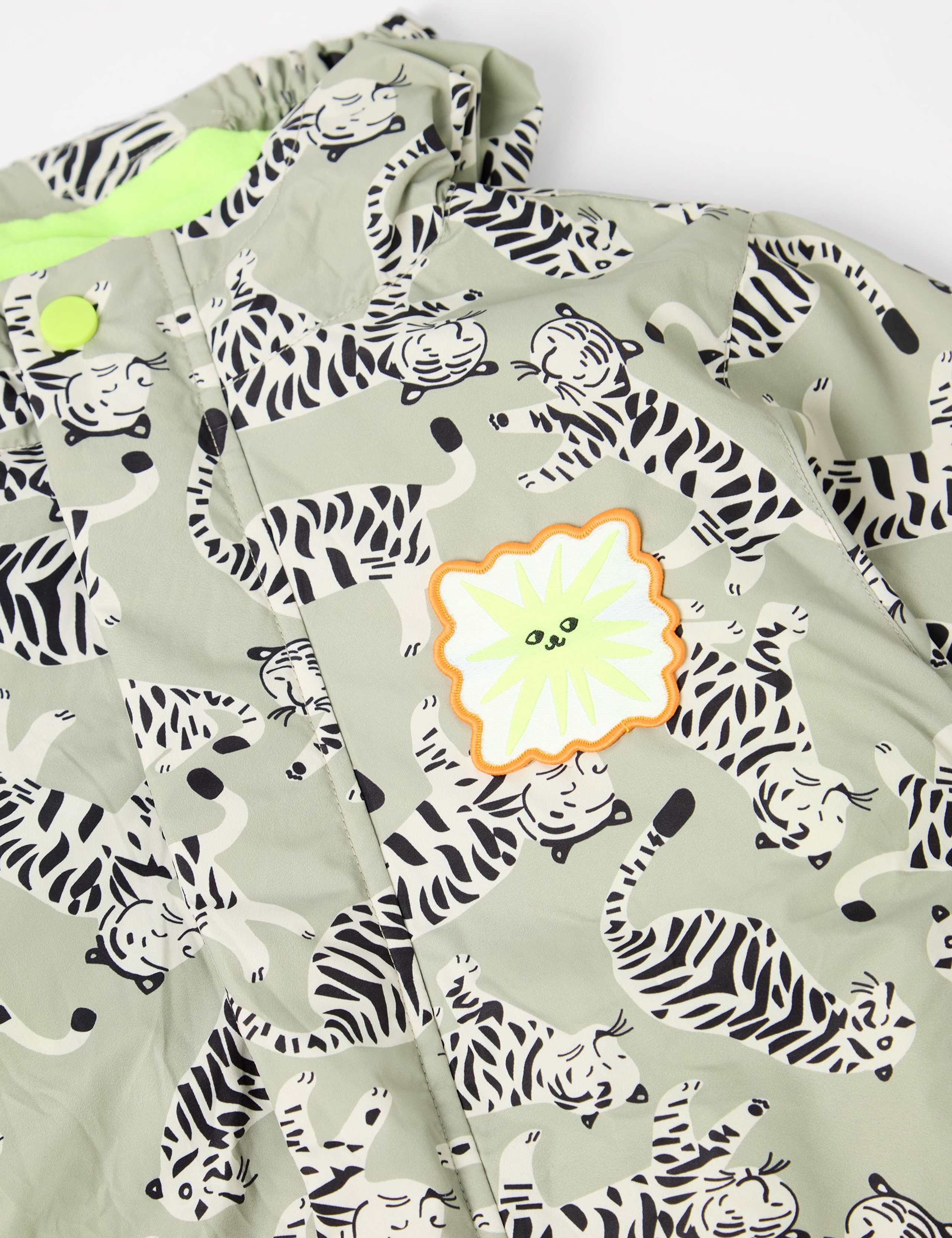 Tiger Print Shower Resistant Raincoat (2-8 Yrs) 5 of 7