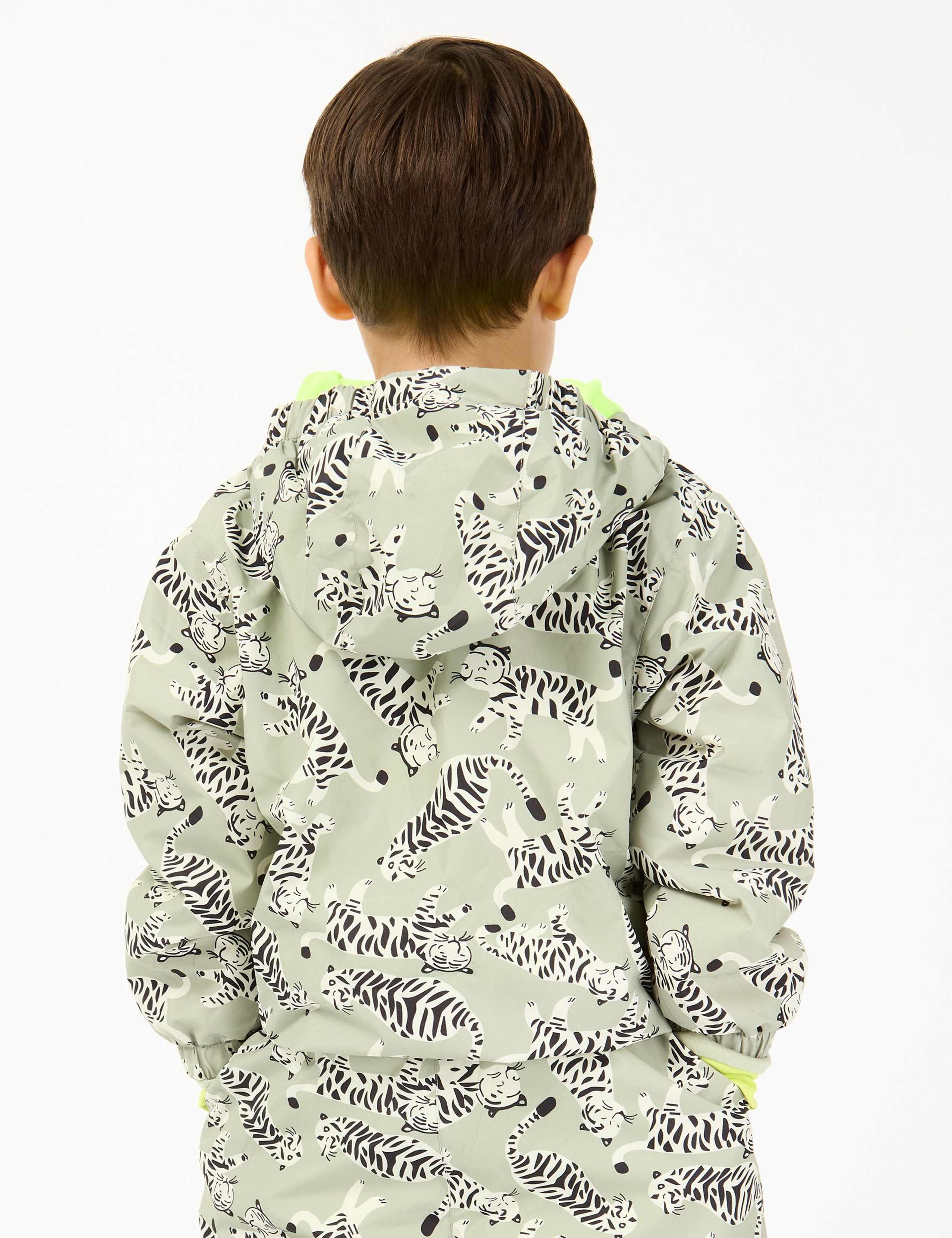 Tiger Print Shower Resistant Raincoat (2-8 Yrs) 6 of 7