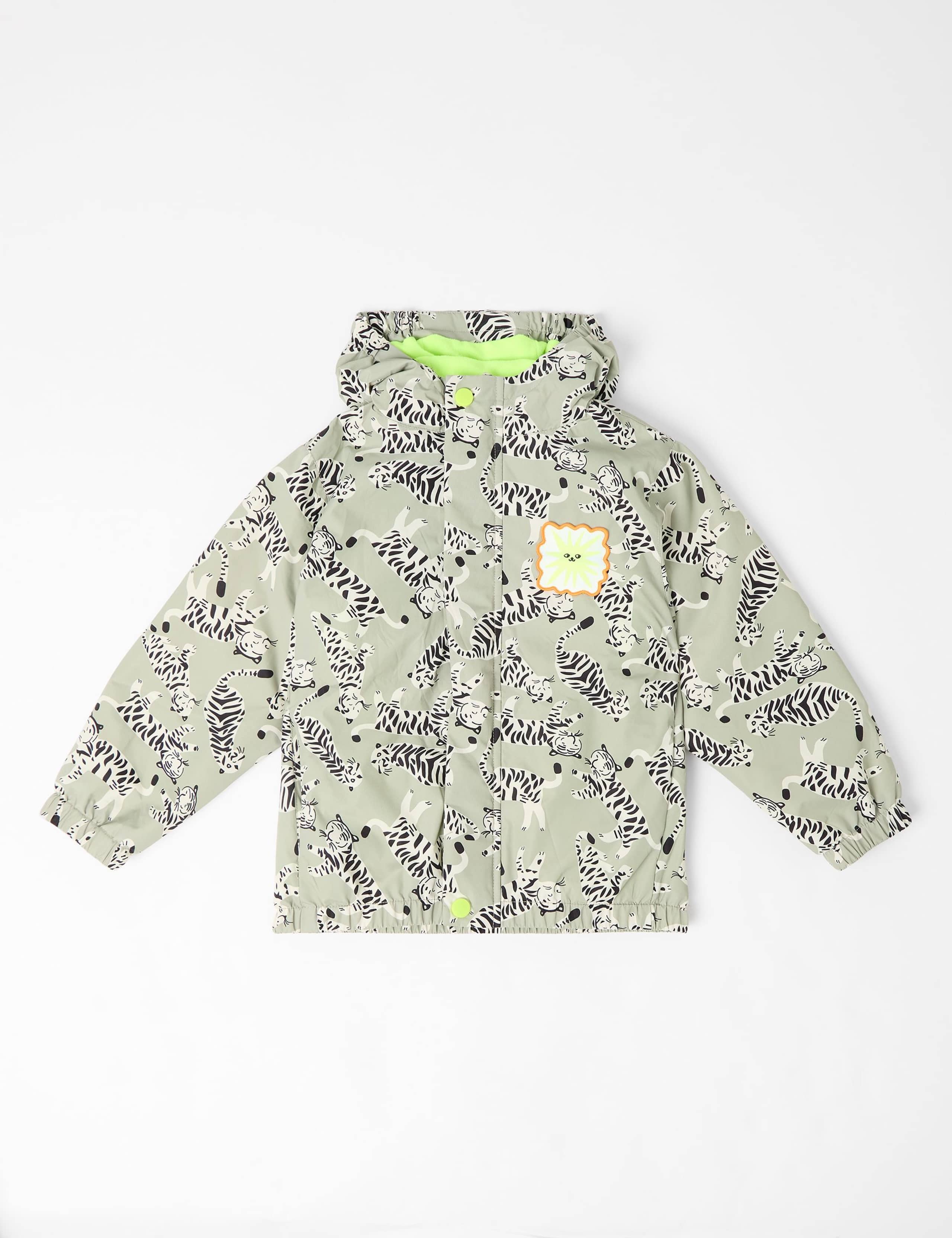 Tiger Print Shower Resistant Raincoat (2-8 Yrs) 2 of 7