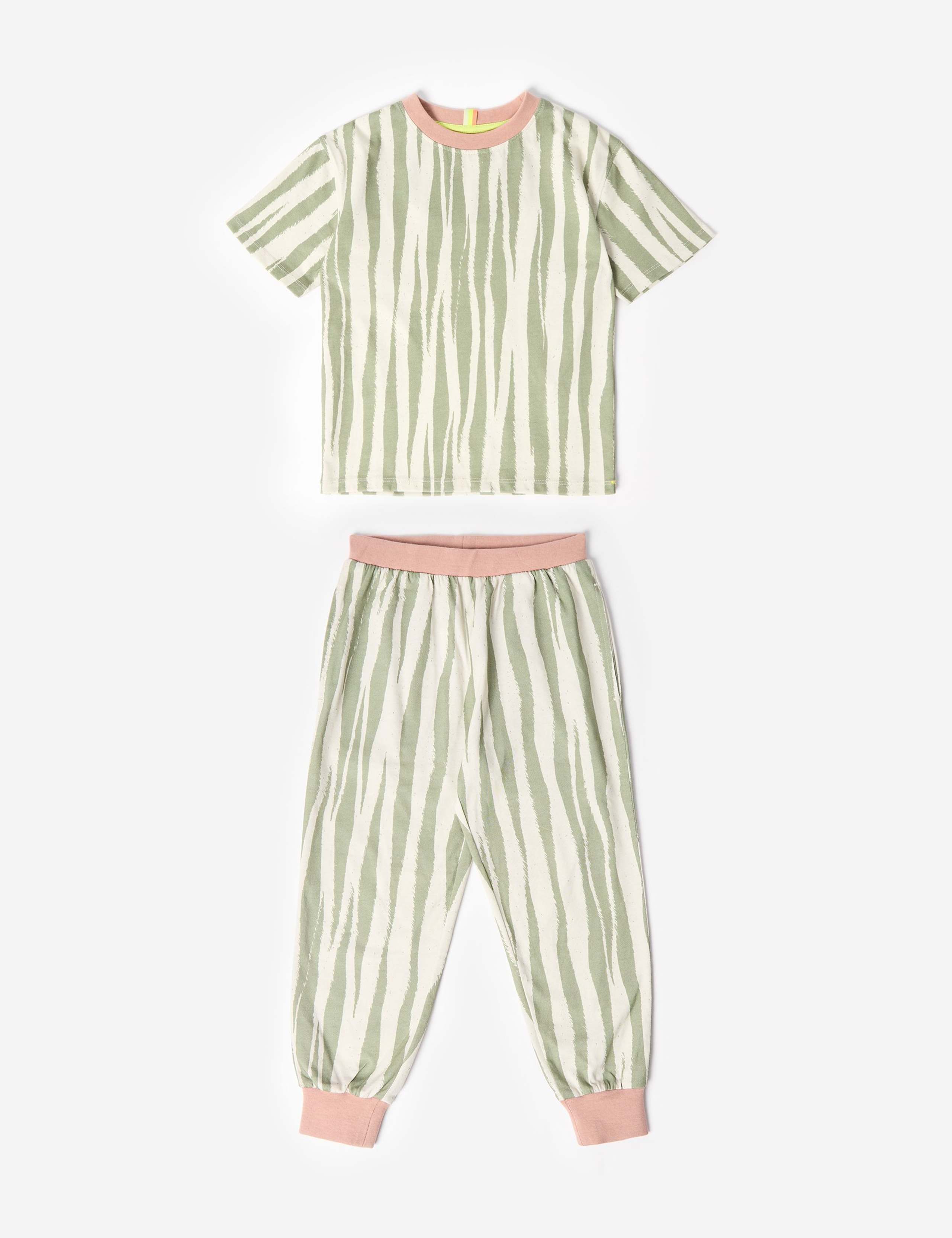 Pure Cotton Striped Short Sleeve Pyjamas (2-8 Yrs) 1 of 6