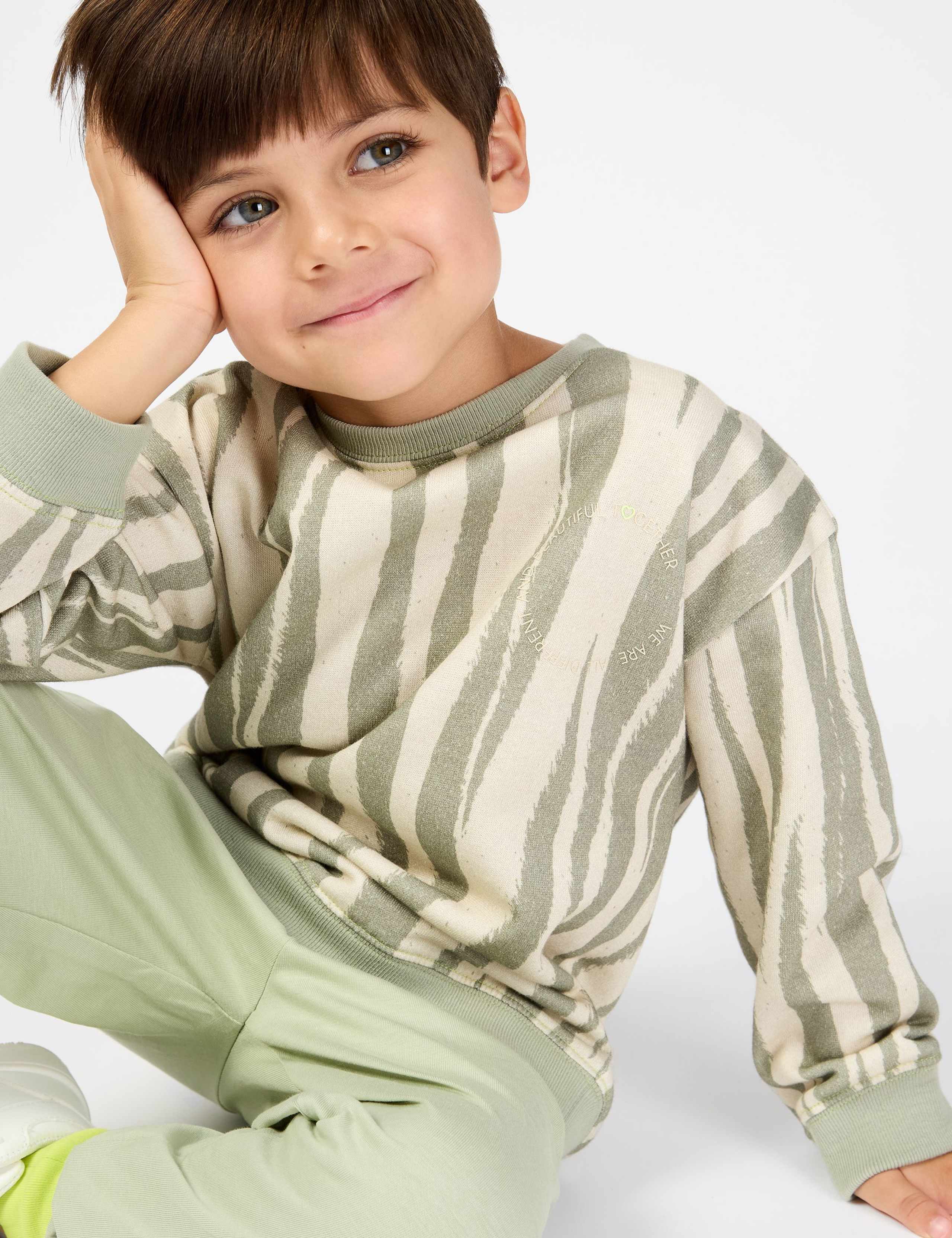 Pure Cotton Tiger Stripe Sweatshirt (2-8 Yrs) 3 of 7