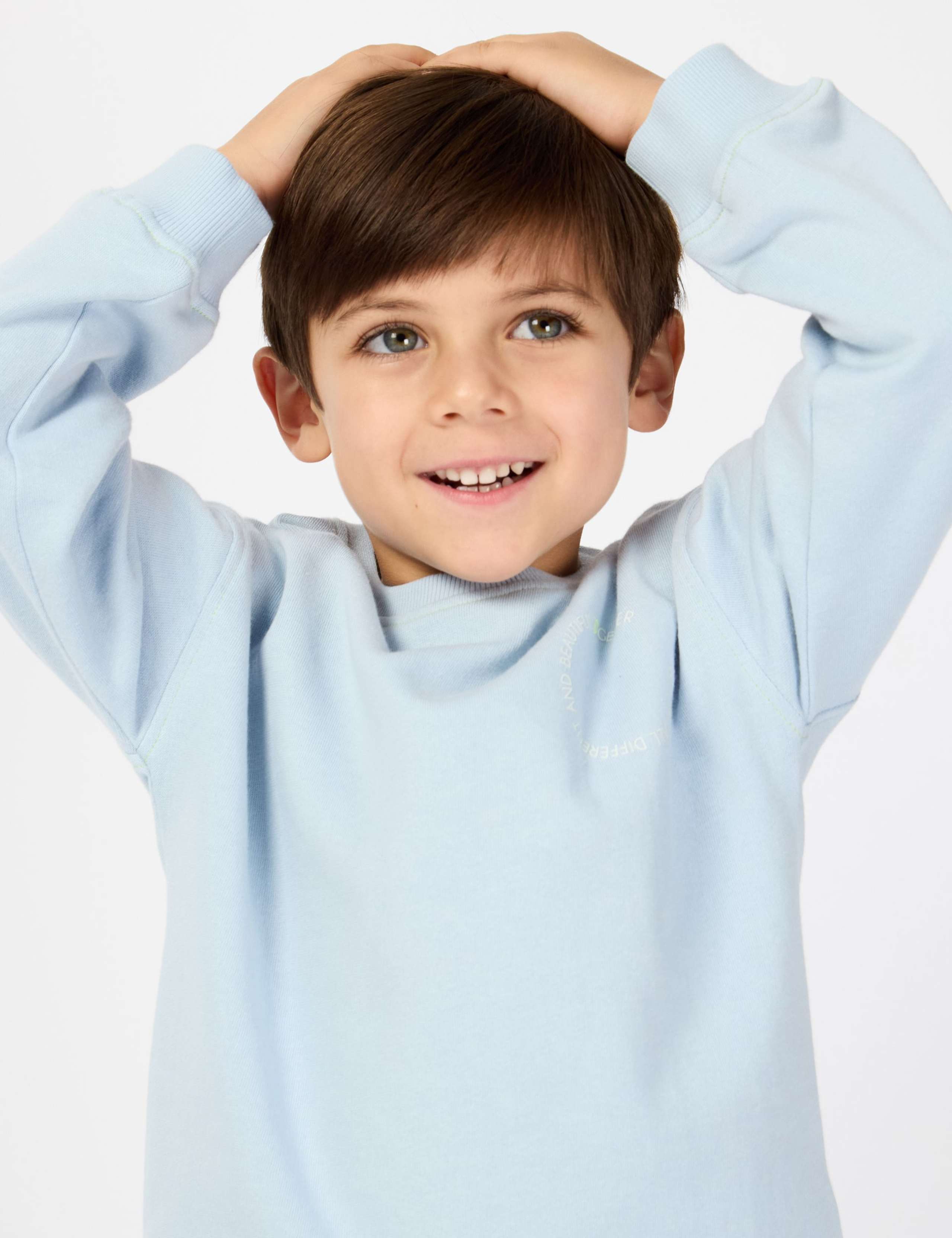 Pure Cotton Circle Slogan Sweatshirt (2-8 Yrs) 1 of 7