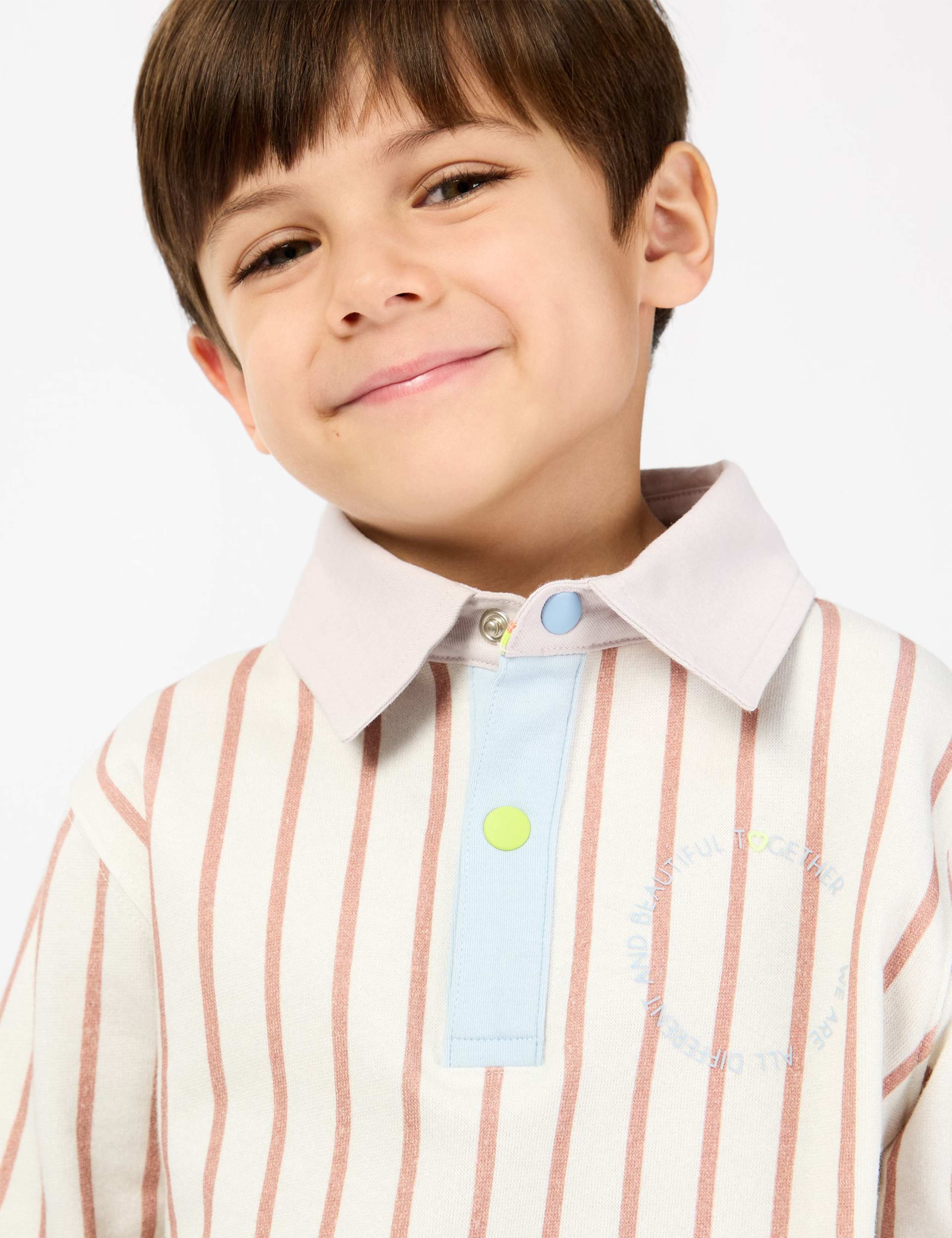 Pure Cotton Striped Rugby Polo Top (2-8 Yrs) 4 of 6