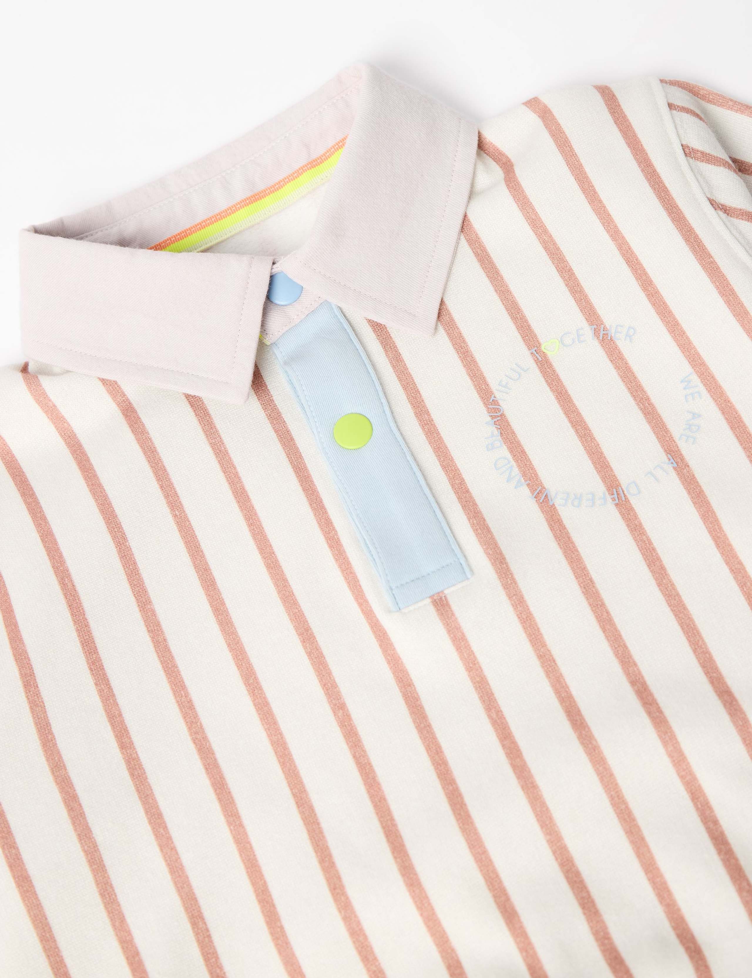 Pure Cotton Striped Rugby Polo Top (2-8 Yrs) 5 of 6