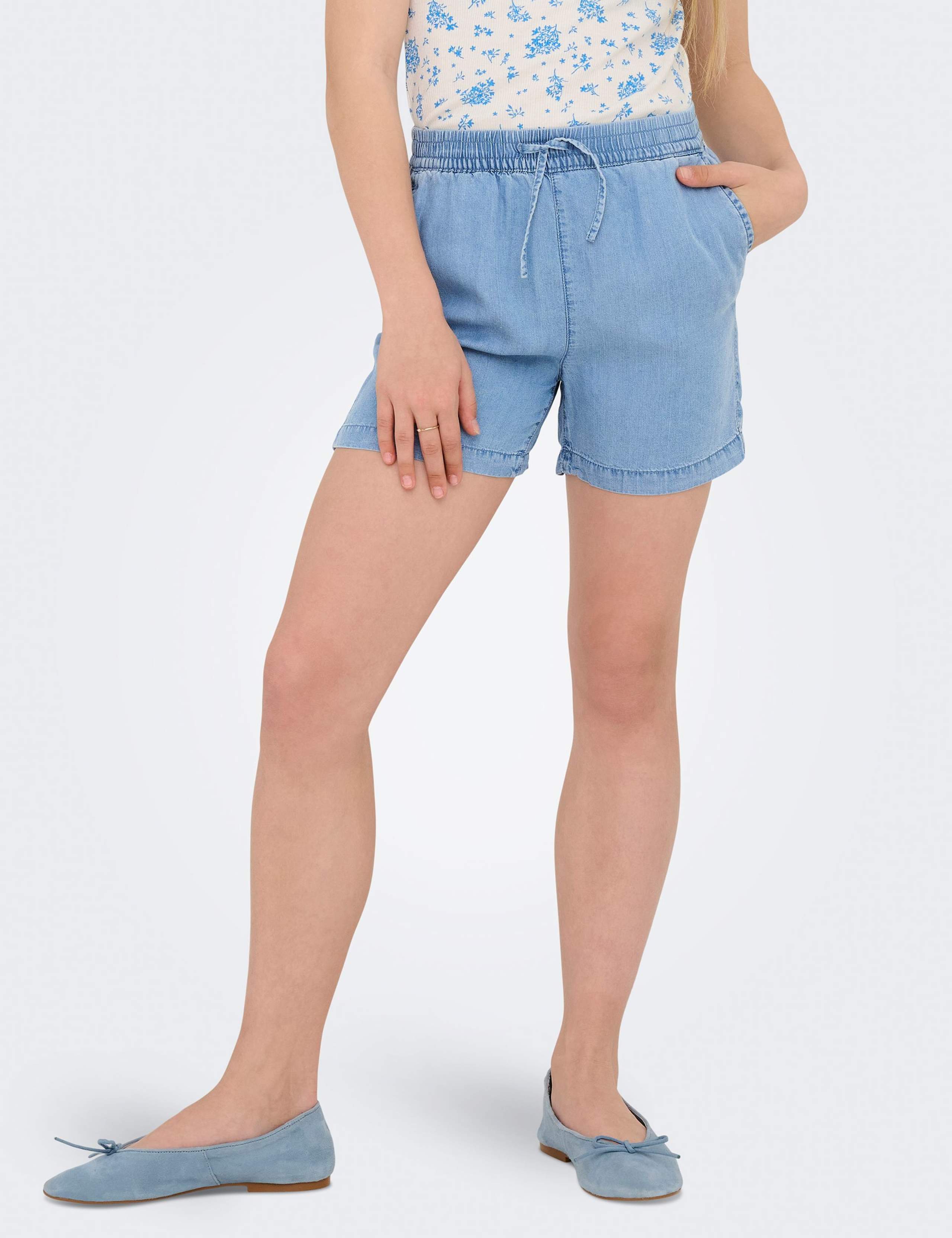 Pure Lyocell Denim Drawstring Shorts (8-14 Yrs) 4 of 7