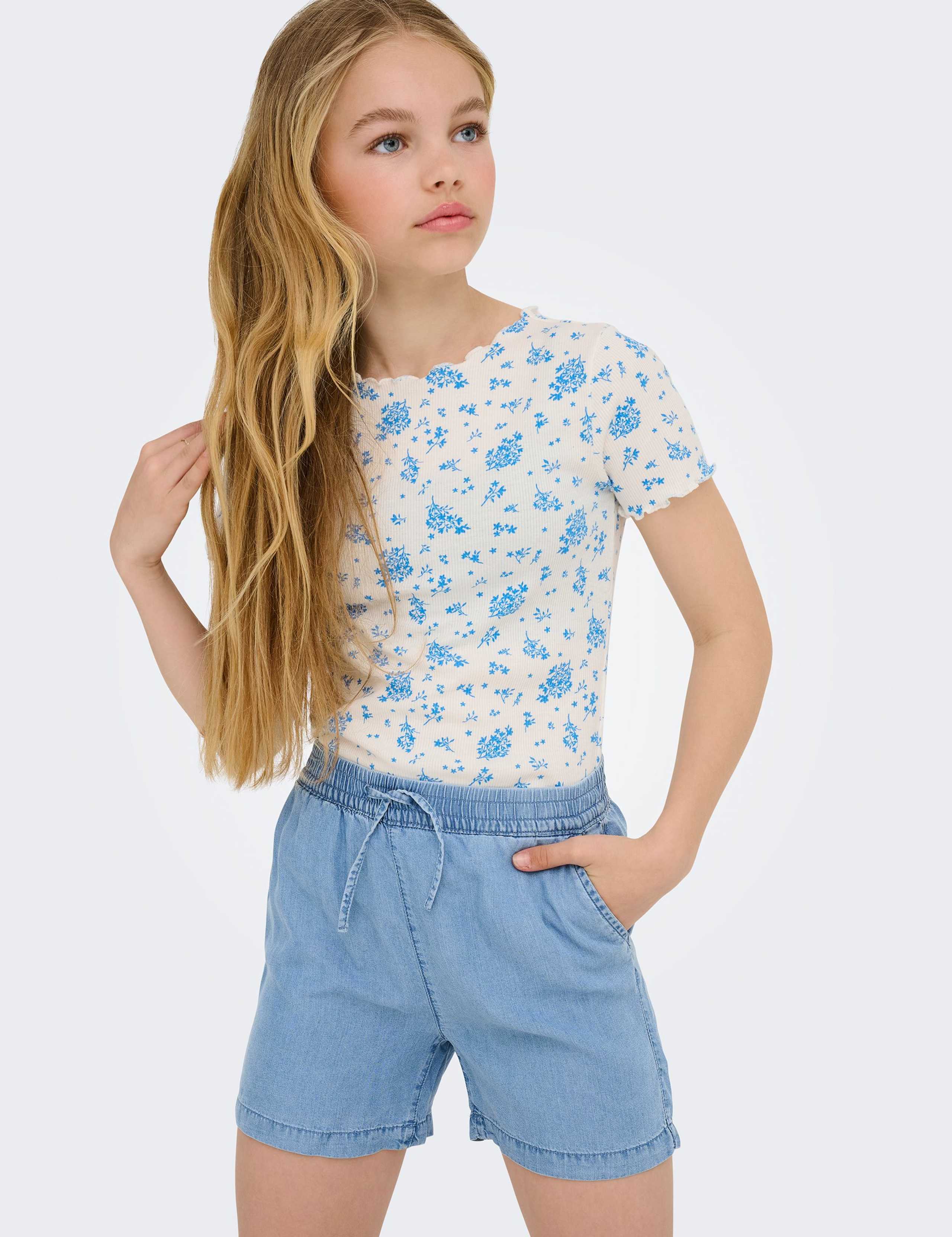 Pure Lyocell Denim Drawstring Shorts (8-14 Yrs) 5 of 7