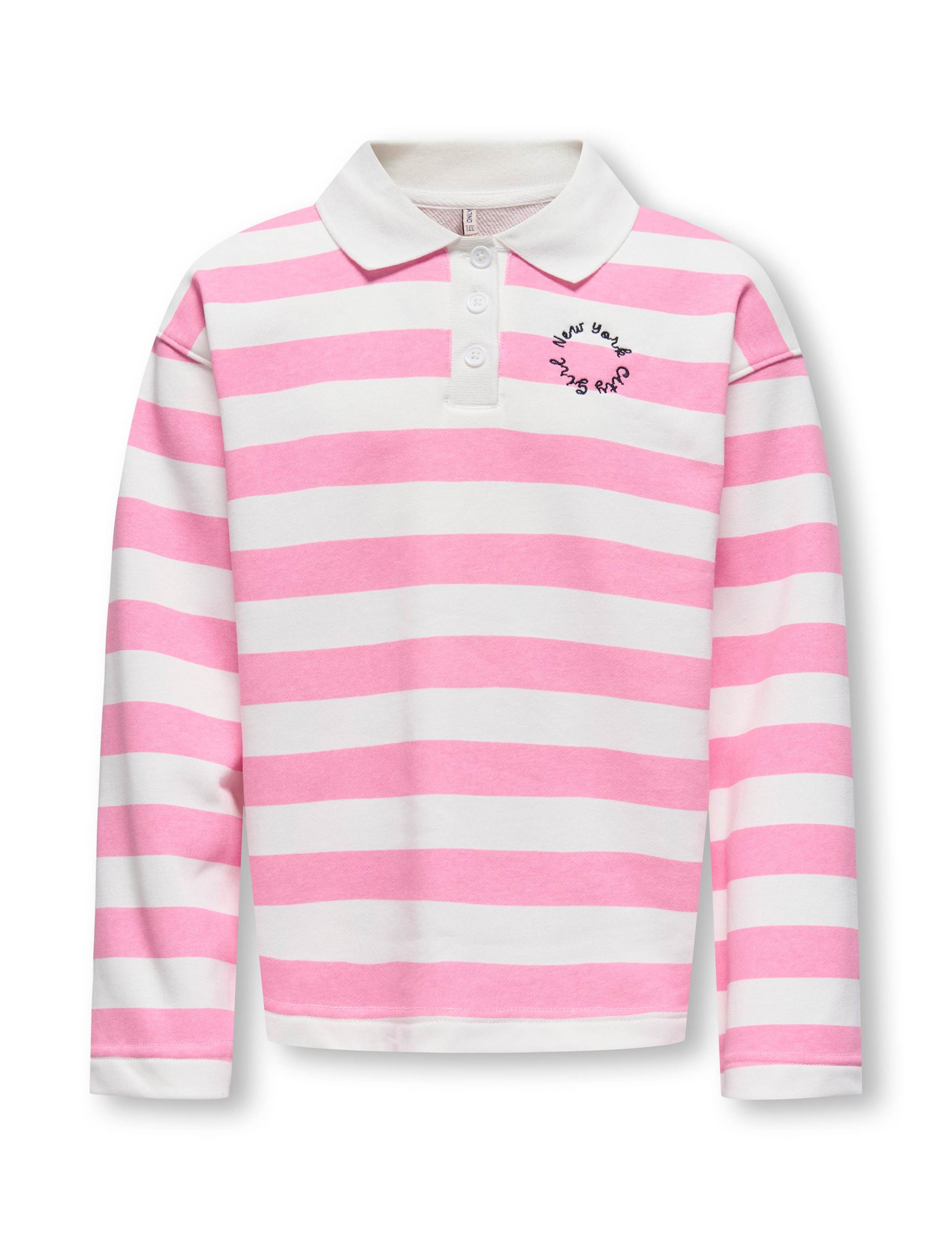 Cotton Rich Striped NYC Logo Polo Shirt (7-14 Years) 2 of 4