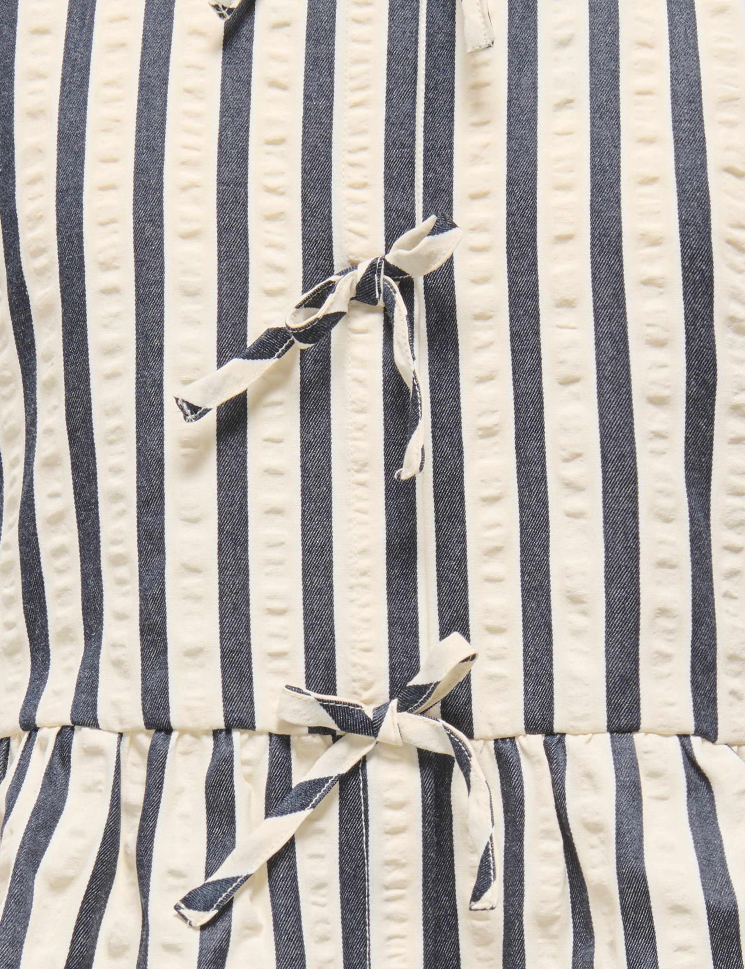 Cotton Blend Striped Bow Peplum Hem Blouse (8-14 Years) 4 of 4