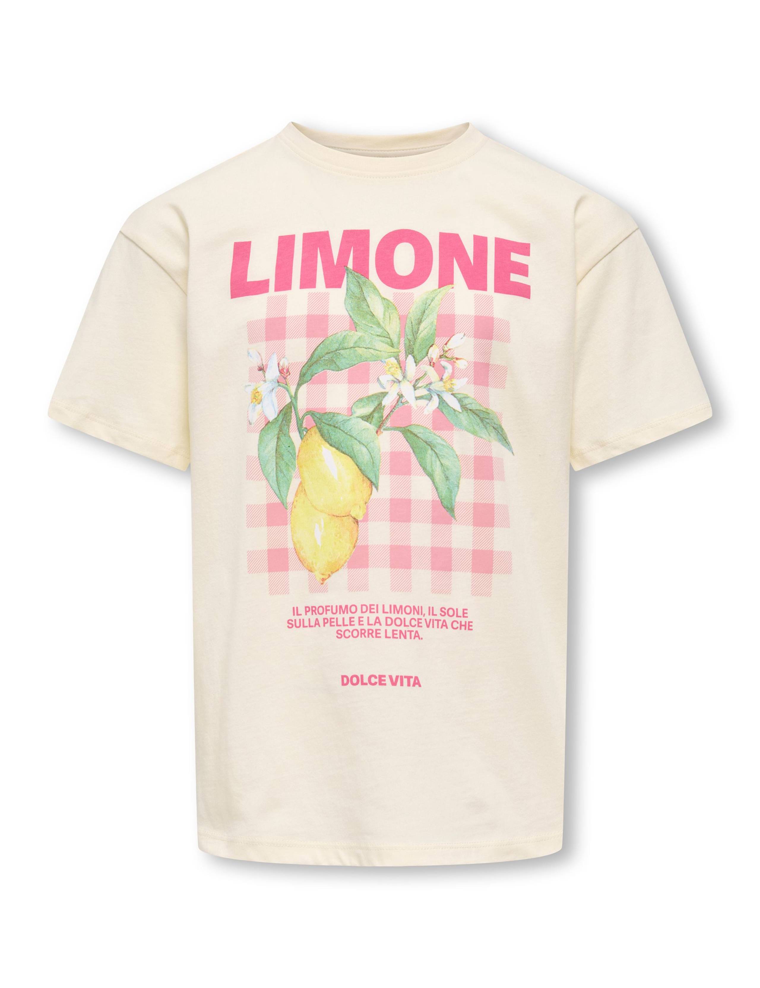 Pure Cotton Lemon Graphic T-Shirt (7-14 Yrs) 1 of 3