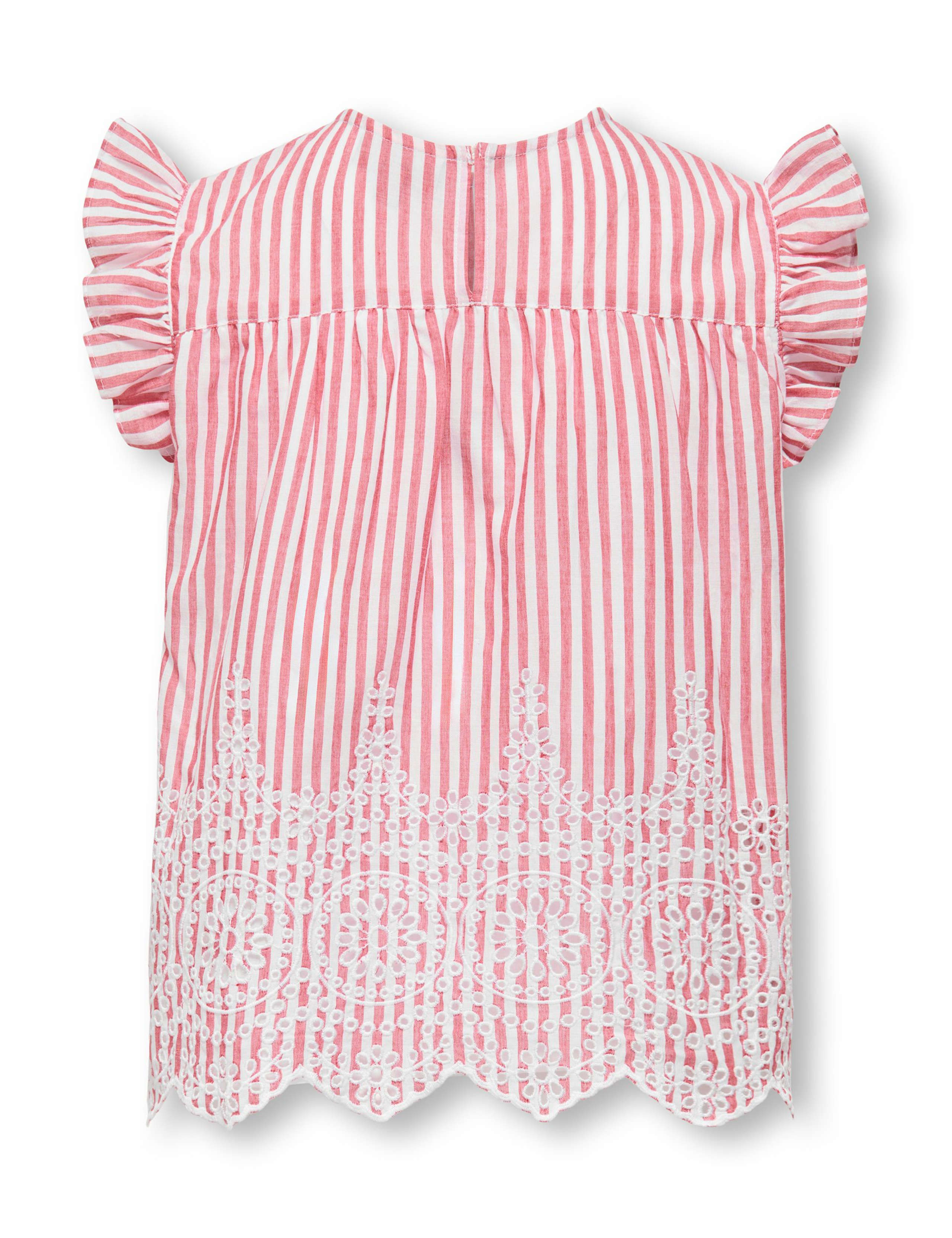 Pure Cotton Striped Frilly Sleeve Top (8-14 Yrs) 5 of 6