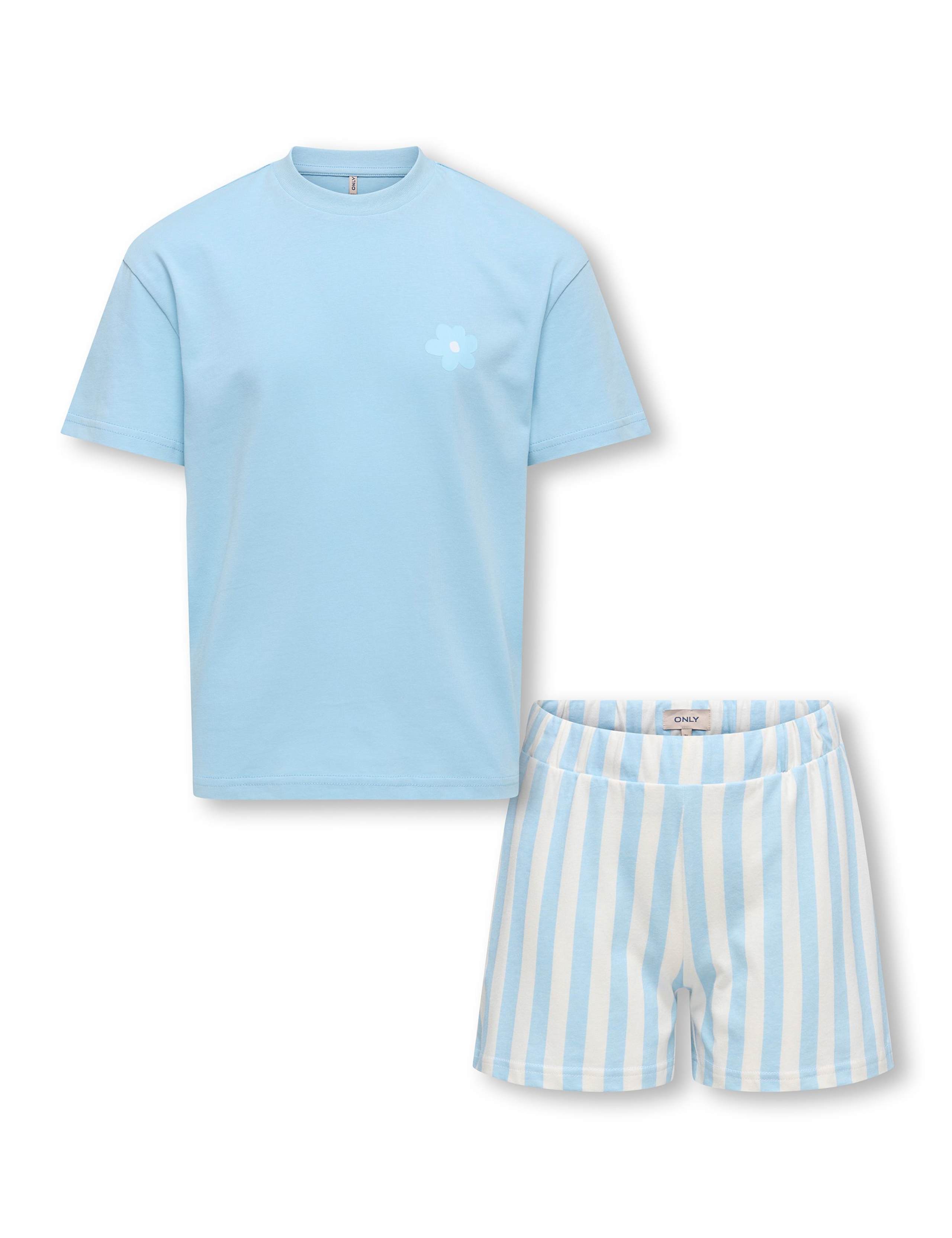 Pure Cotton Striped Pyjamas (7-14 Yrs) 1 of 3