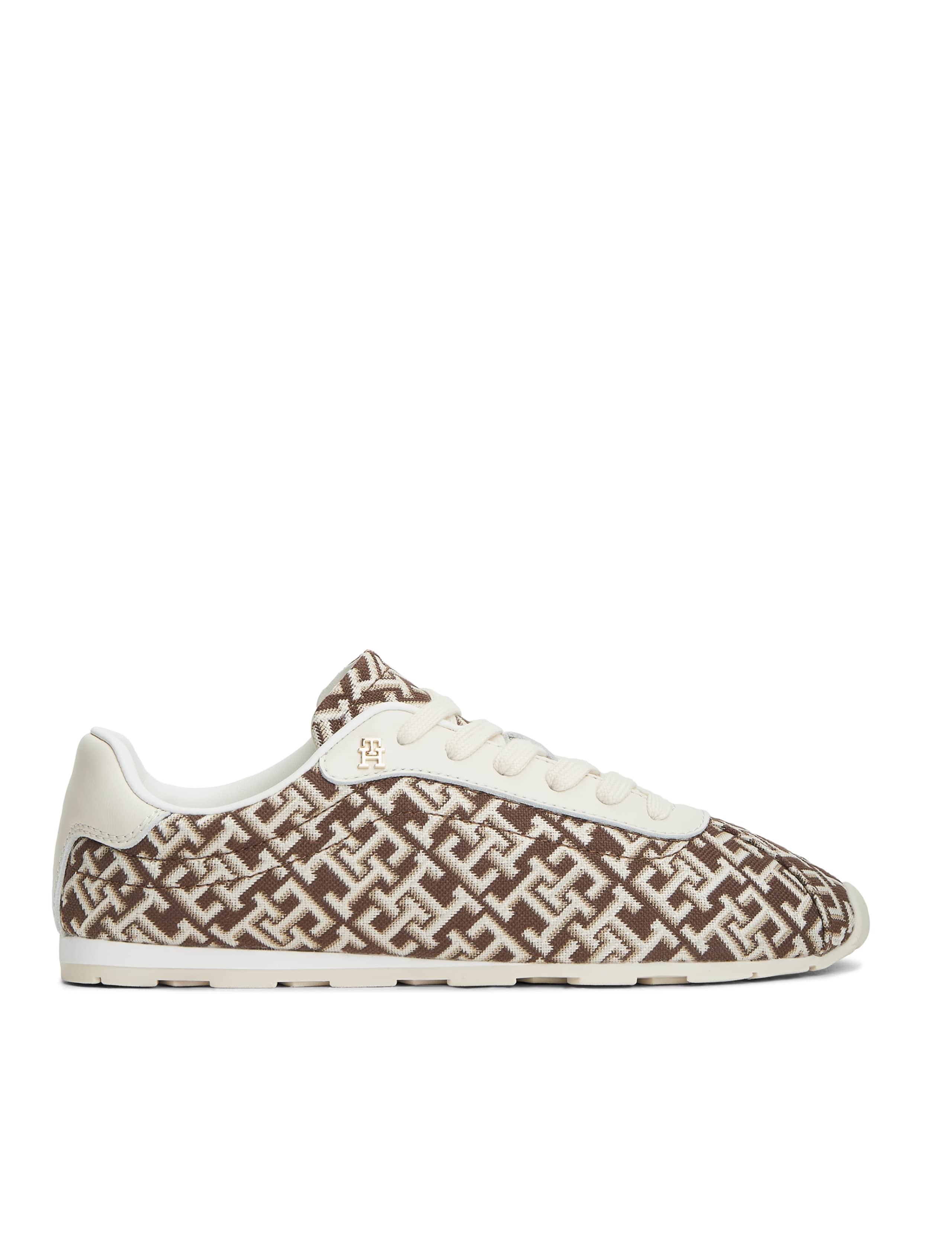 Bella Lace Up Monogram Jacquard Trainers 1 of 6