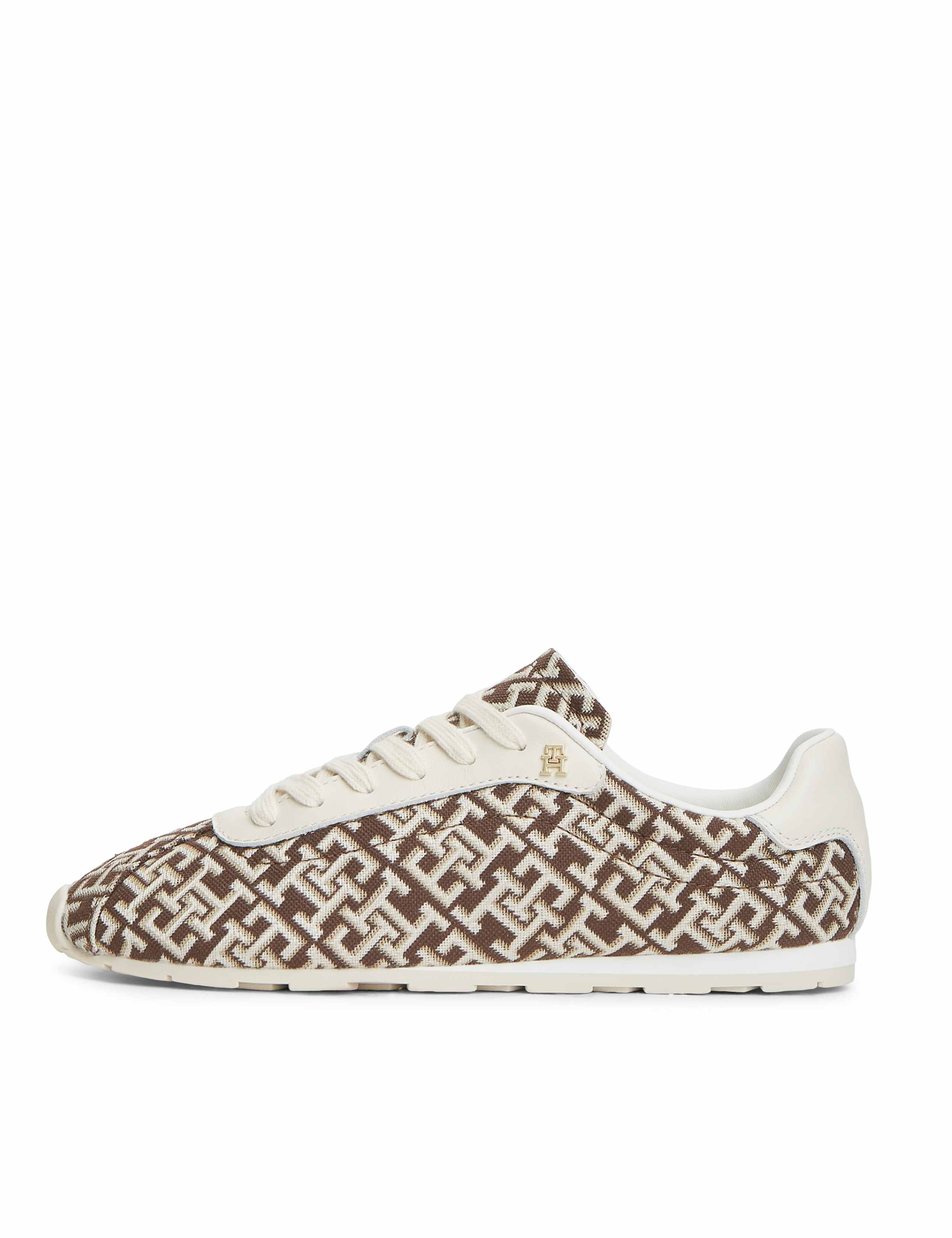 Bella Lace Up Monogram Jacquard Trainers 3 of 6