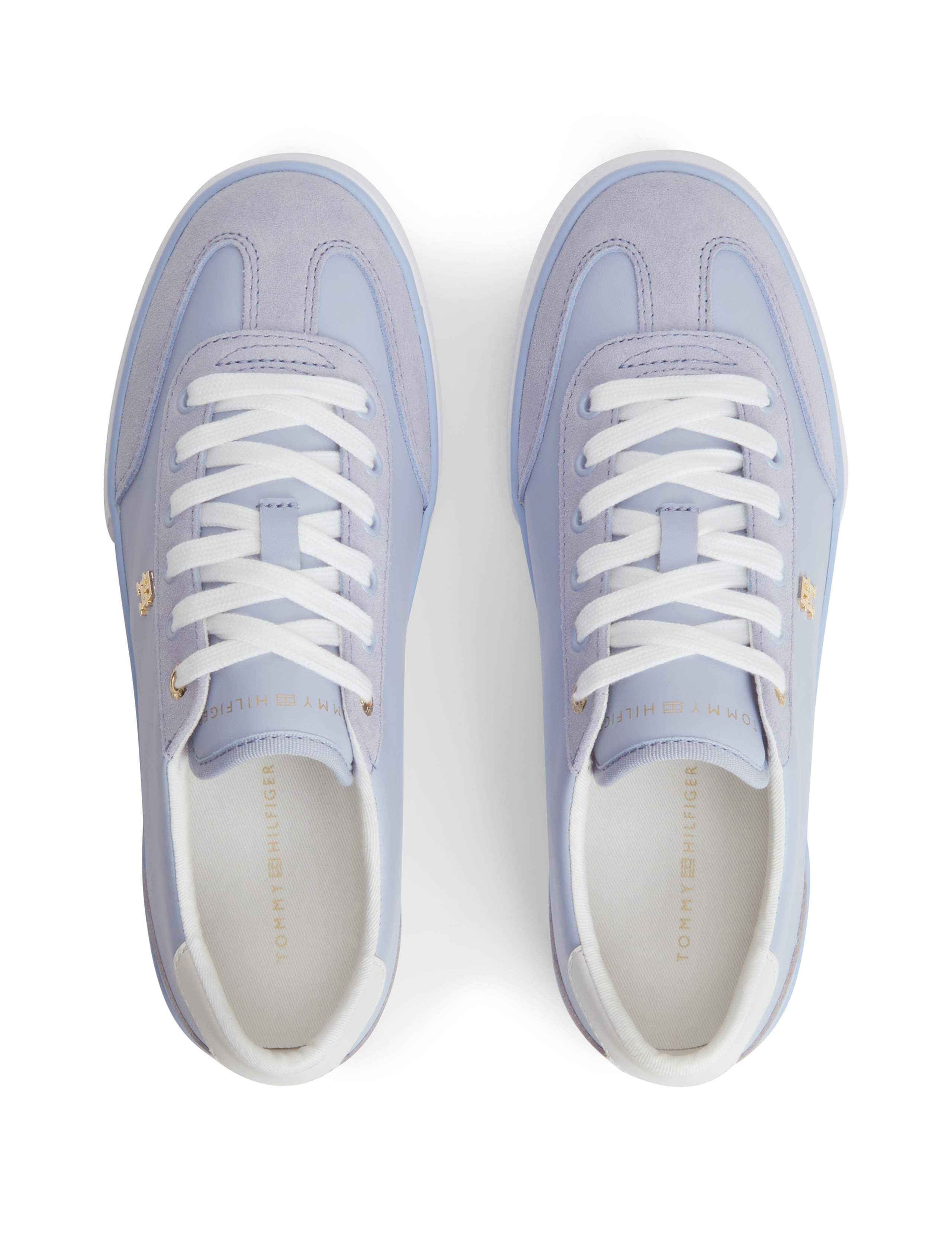 TH Chic Leather Lace Up Monogram Trainers 2 of 6