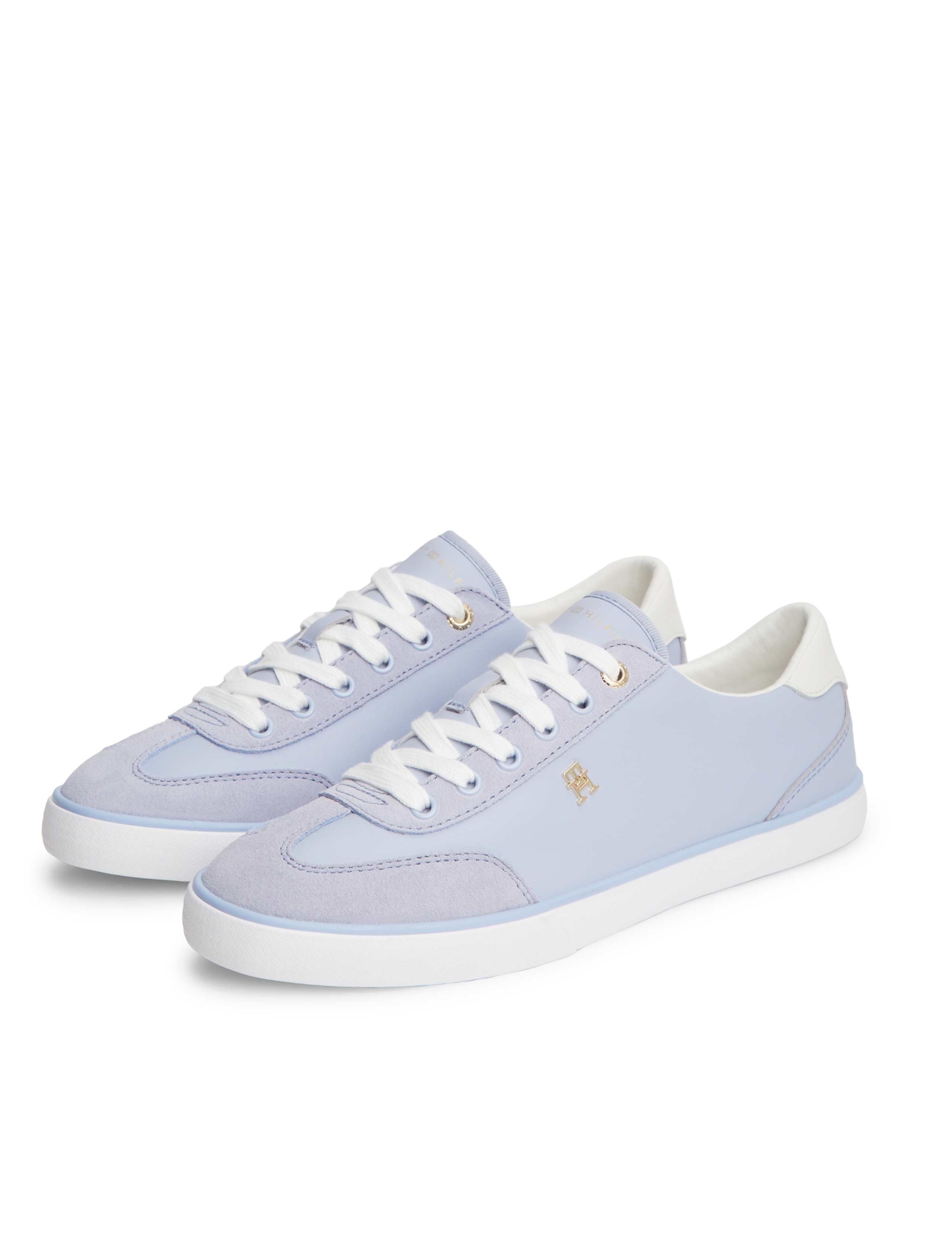 TH Chic Leather Lace Up Monogram Trainers 3 of 6