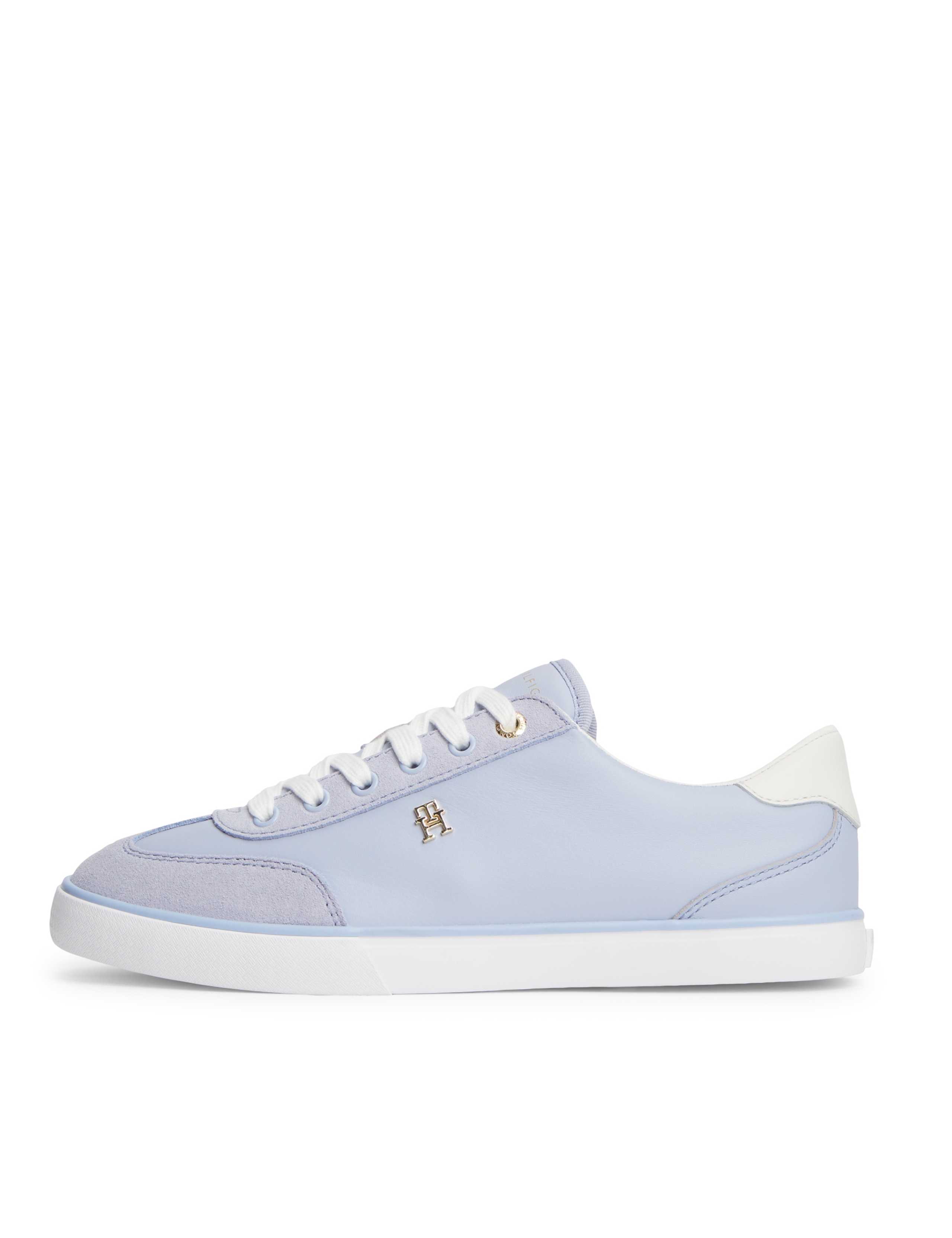 TH Chic Leather Lace Up Monogram Trainers 4 of 6