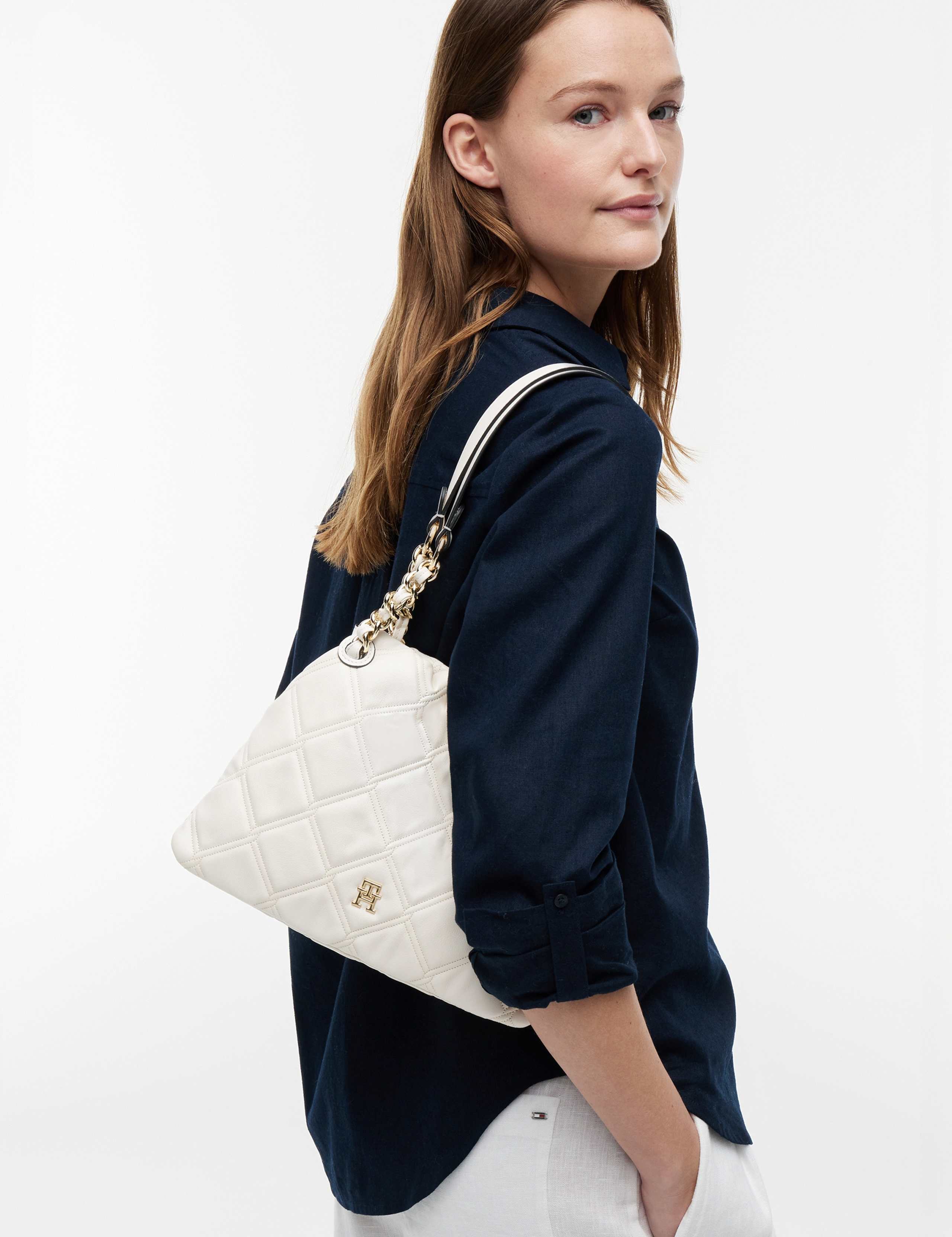 Feminine Faux Leather Quilted Mini Tote Bag 3 of 5
