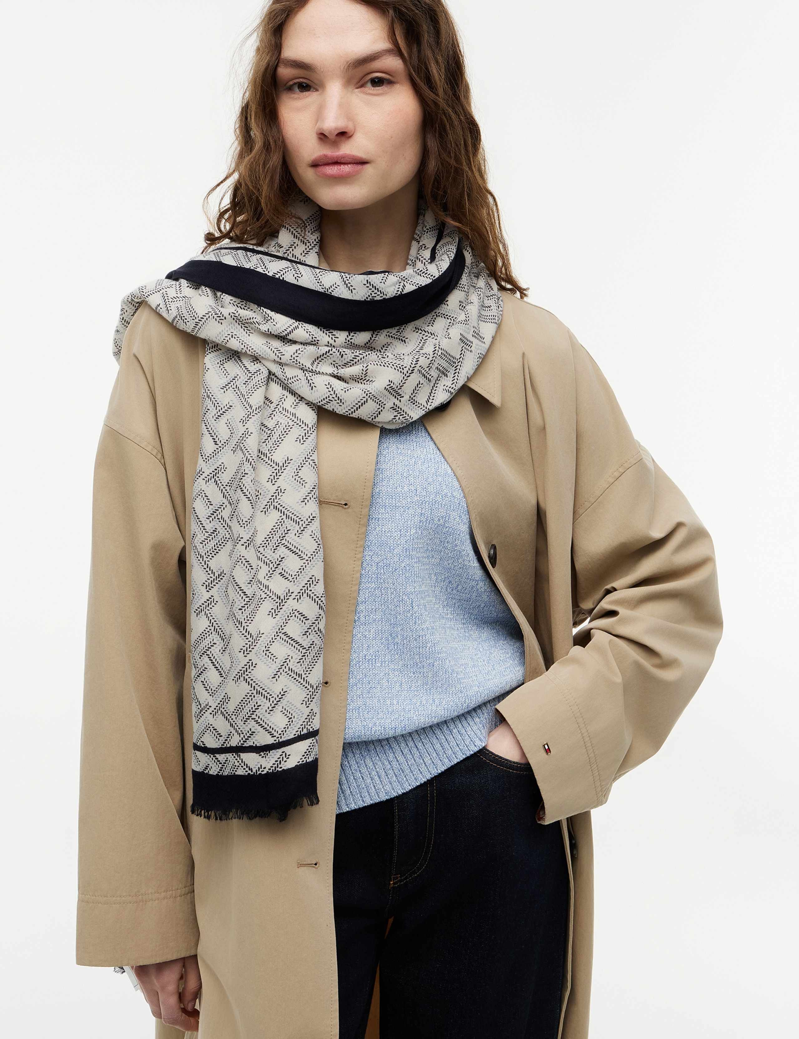 TH Monogram Cotton Modal Printed Scarf 2 of 5