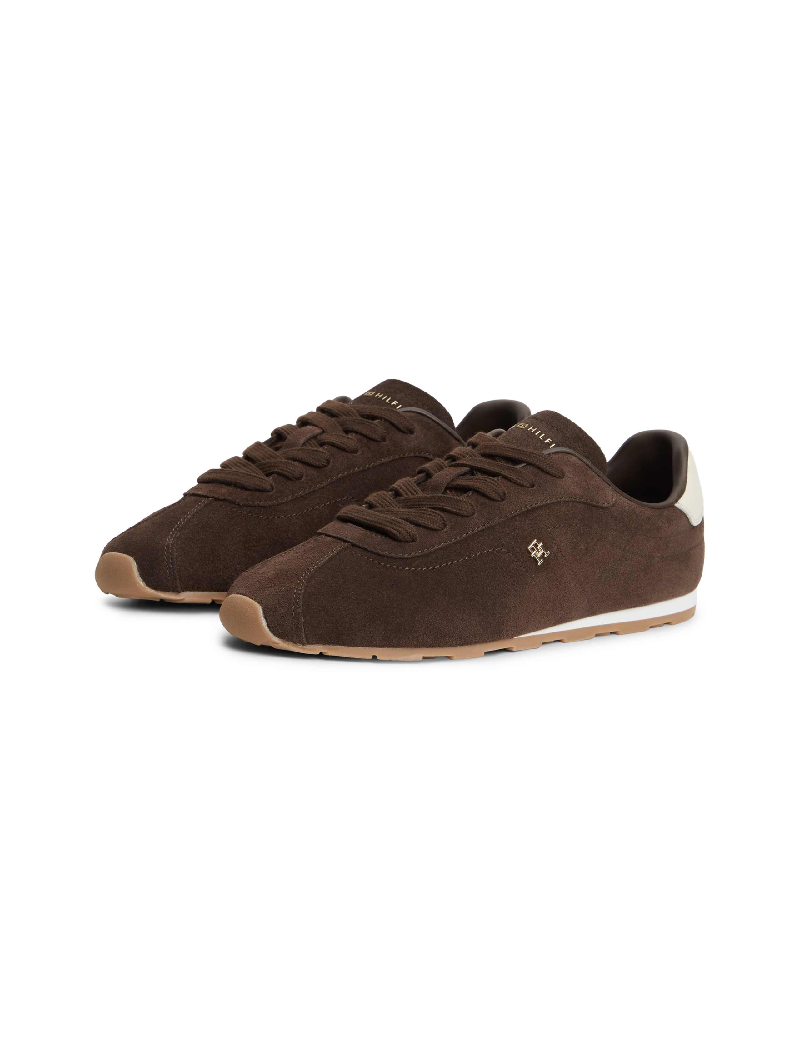 TH Bella Suede Monogram Lace Up Trainers 3 of 6
