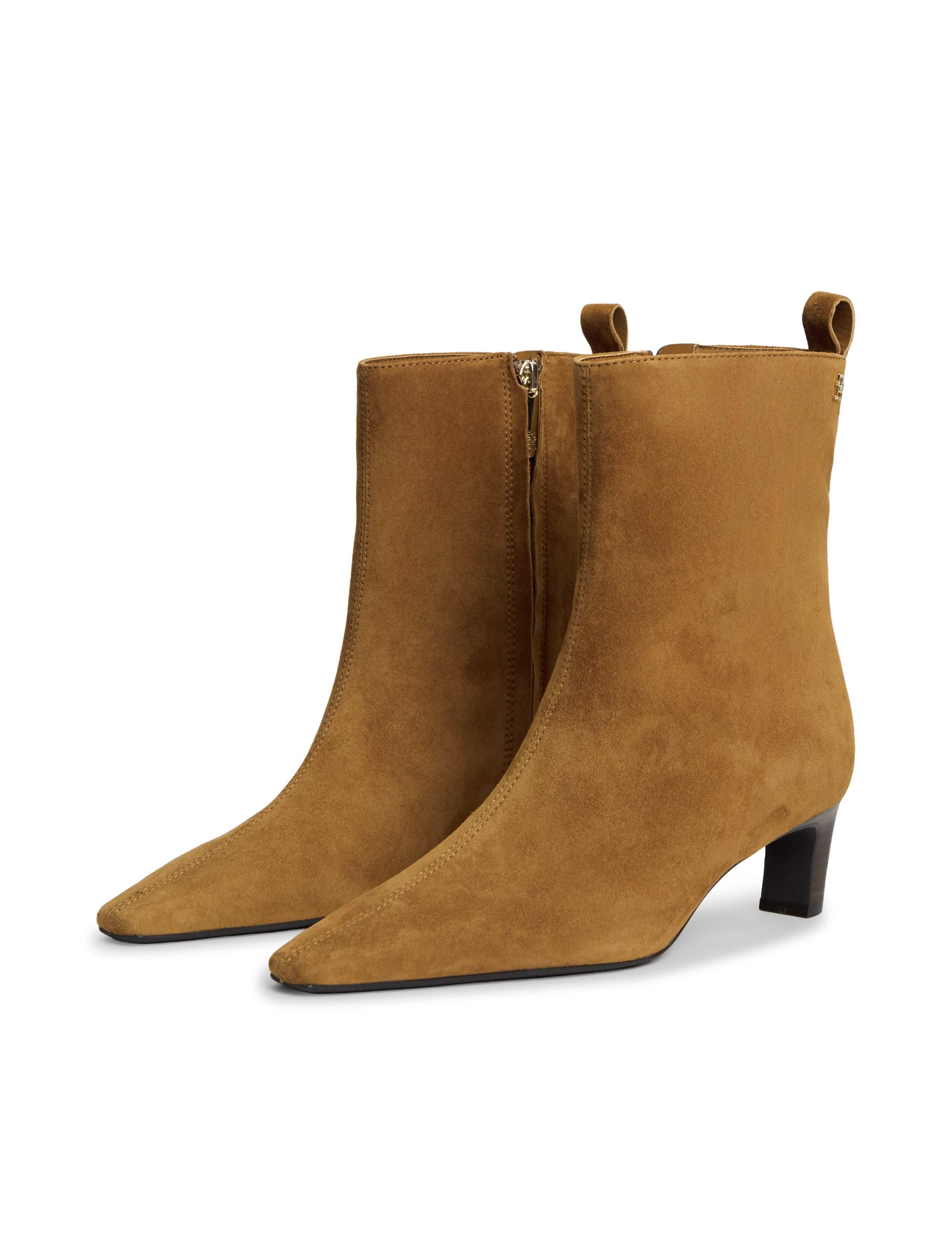 Suede Kitten Heel Chisel Toe Ankle Boots 3 of 6
