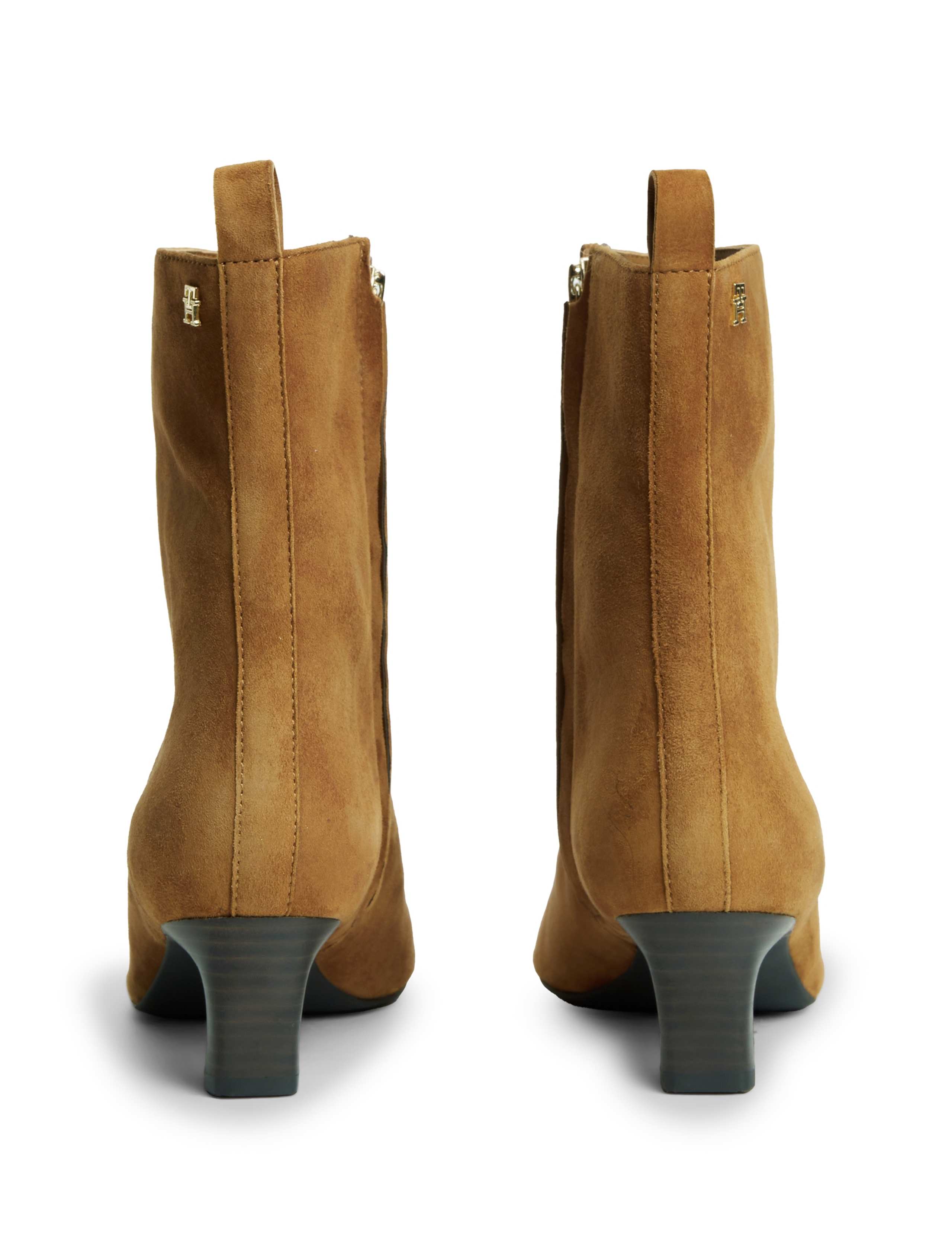 Suede Kitten Heel Chisel Toe Ankle Boots 5 of 6