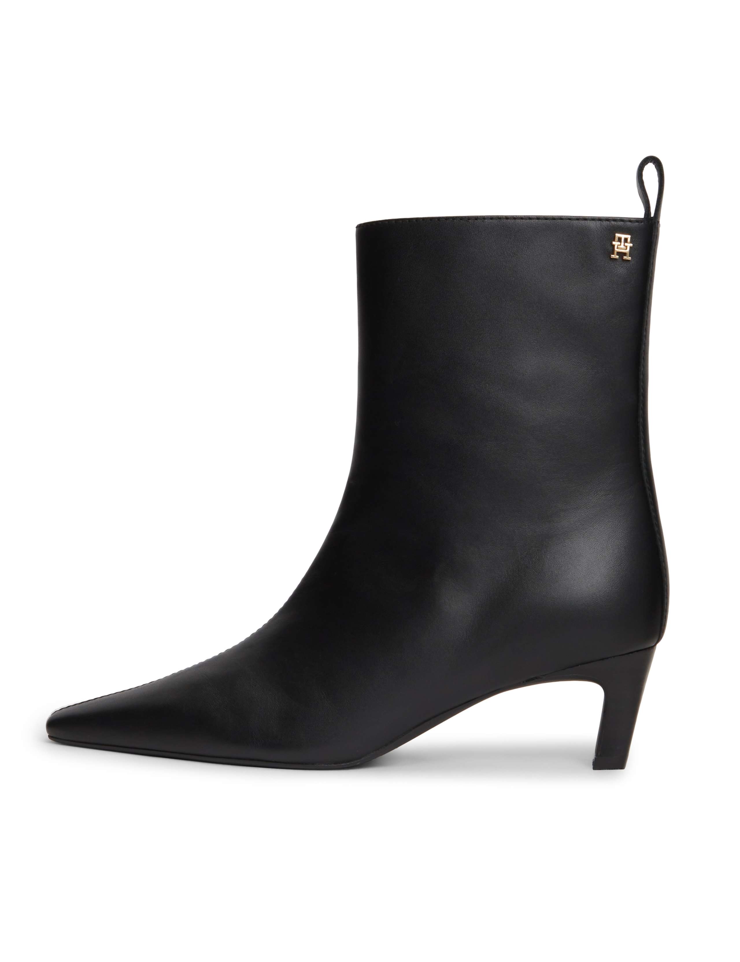 Leather Kitten Heel Ankle Boots 3 of 6