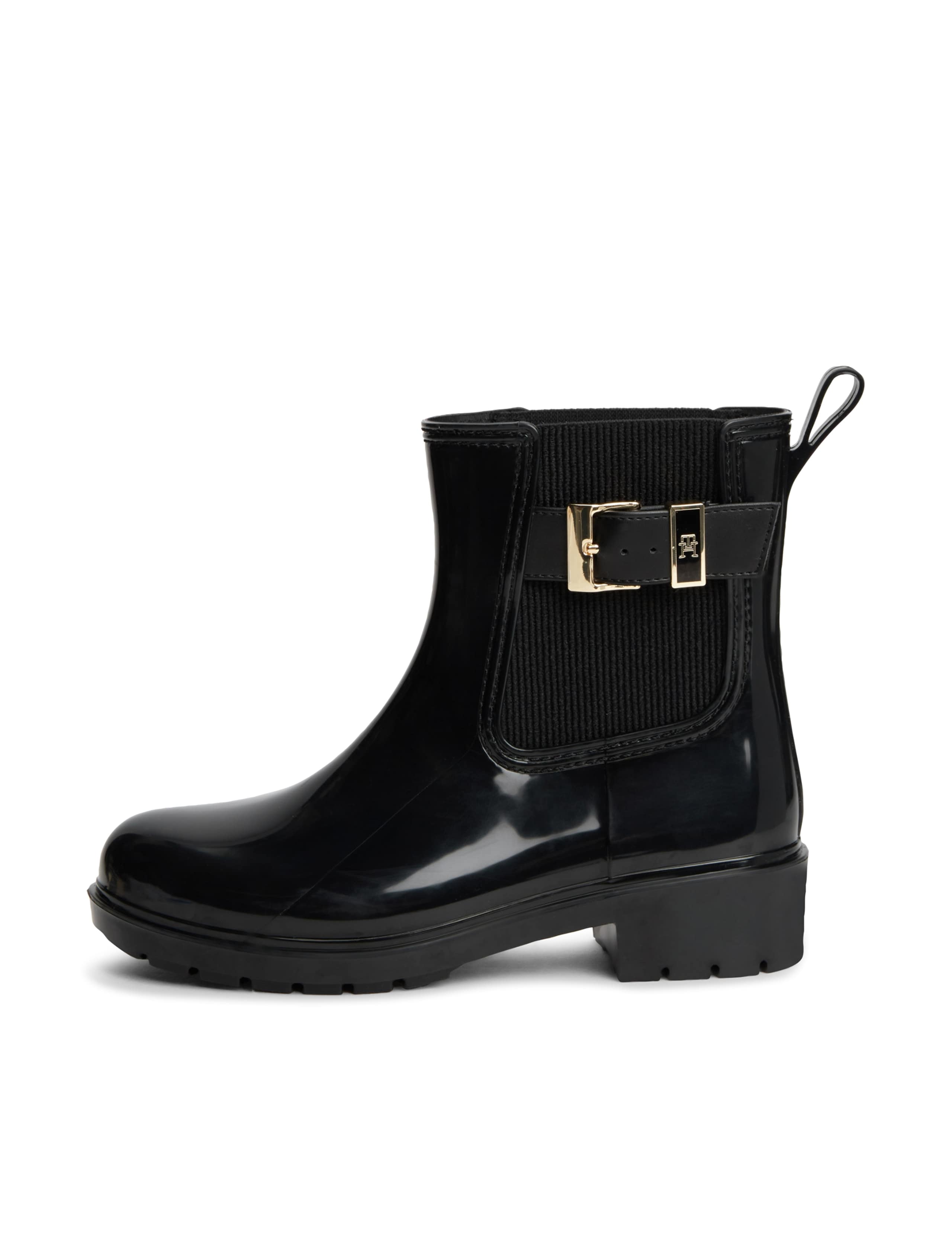 Chelsea Block Heel Ankle Wellies Rain Boots 3 of 6