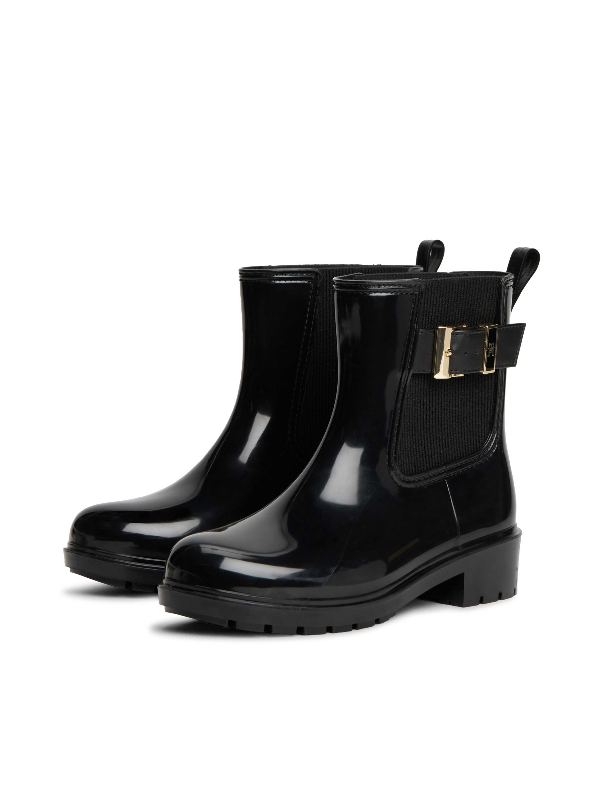 Chelsea Block Heel Ankle Wellies Rain Boots 4 of 6