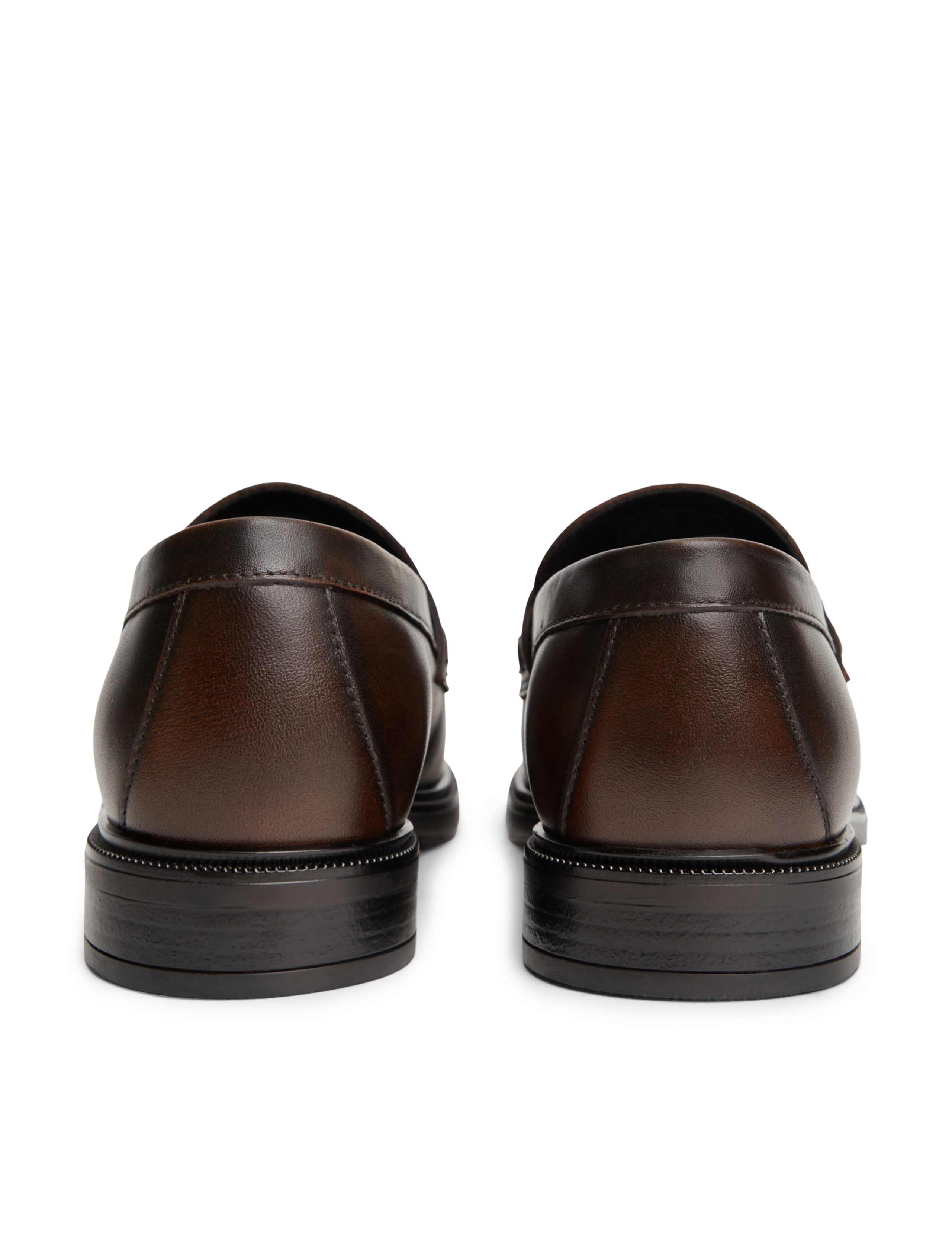 Leather Chain Detail Fringe Flat Loafers 5 of 6