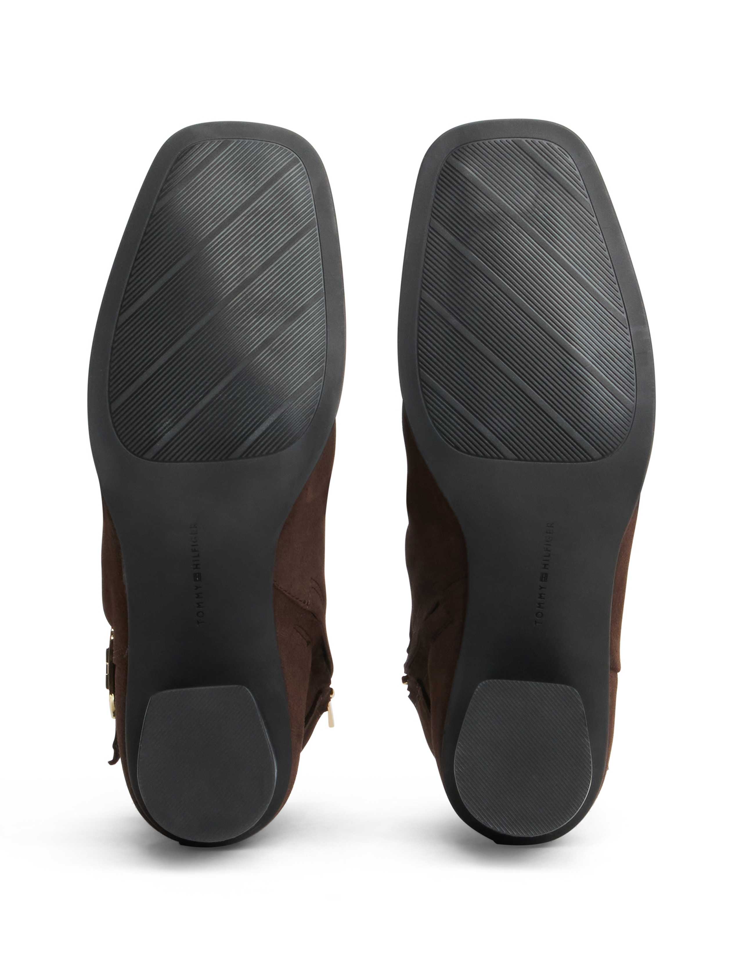 Suede Strap Monogram Block Heel Ankle Boots 6 of 6