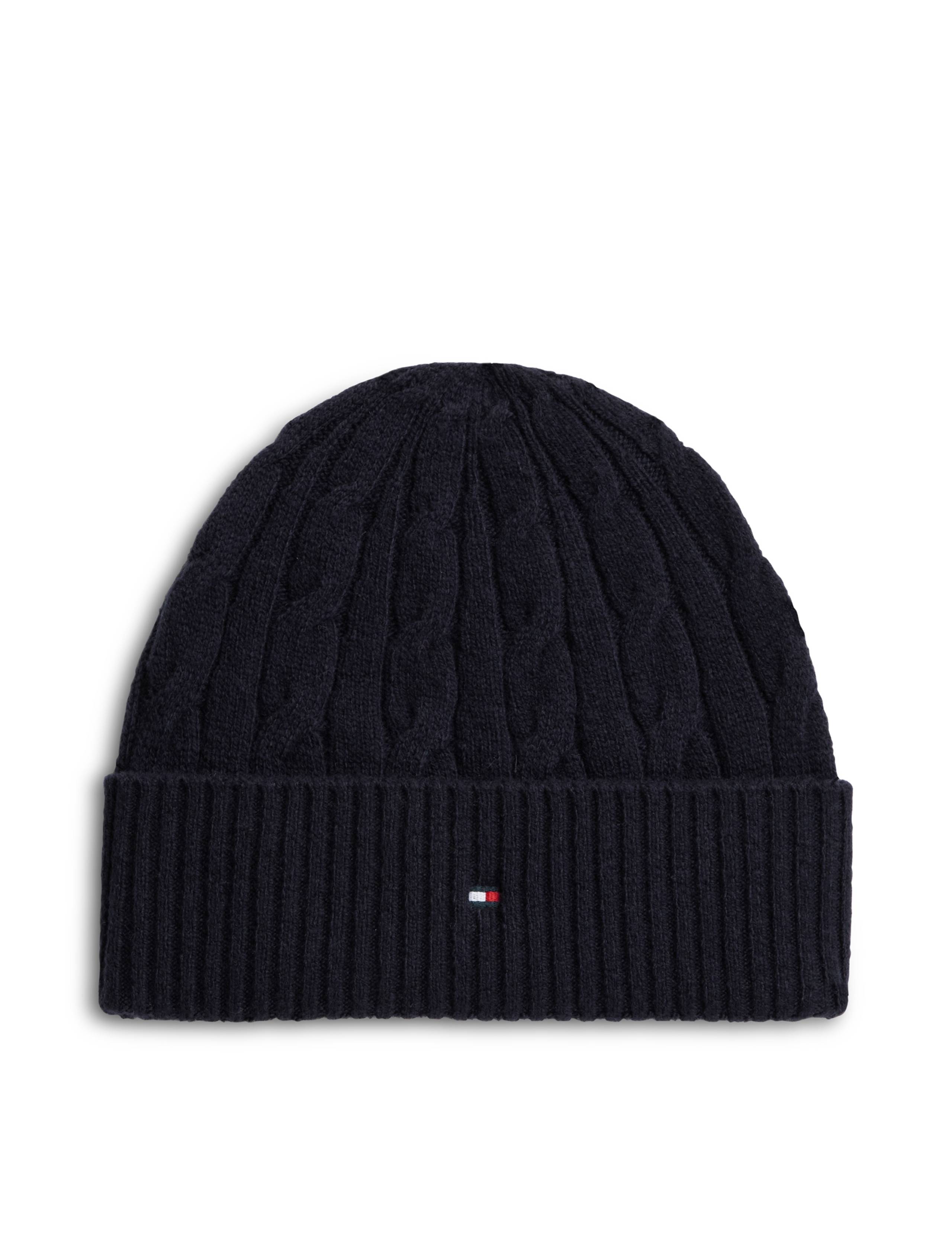 Wool Blend Cable Knit Beanie Hat 2 of 4