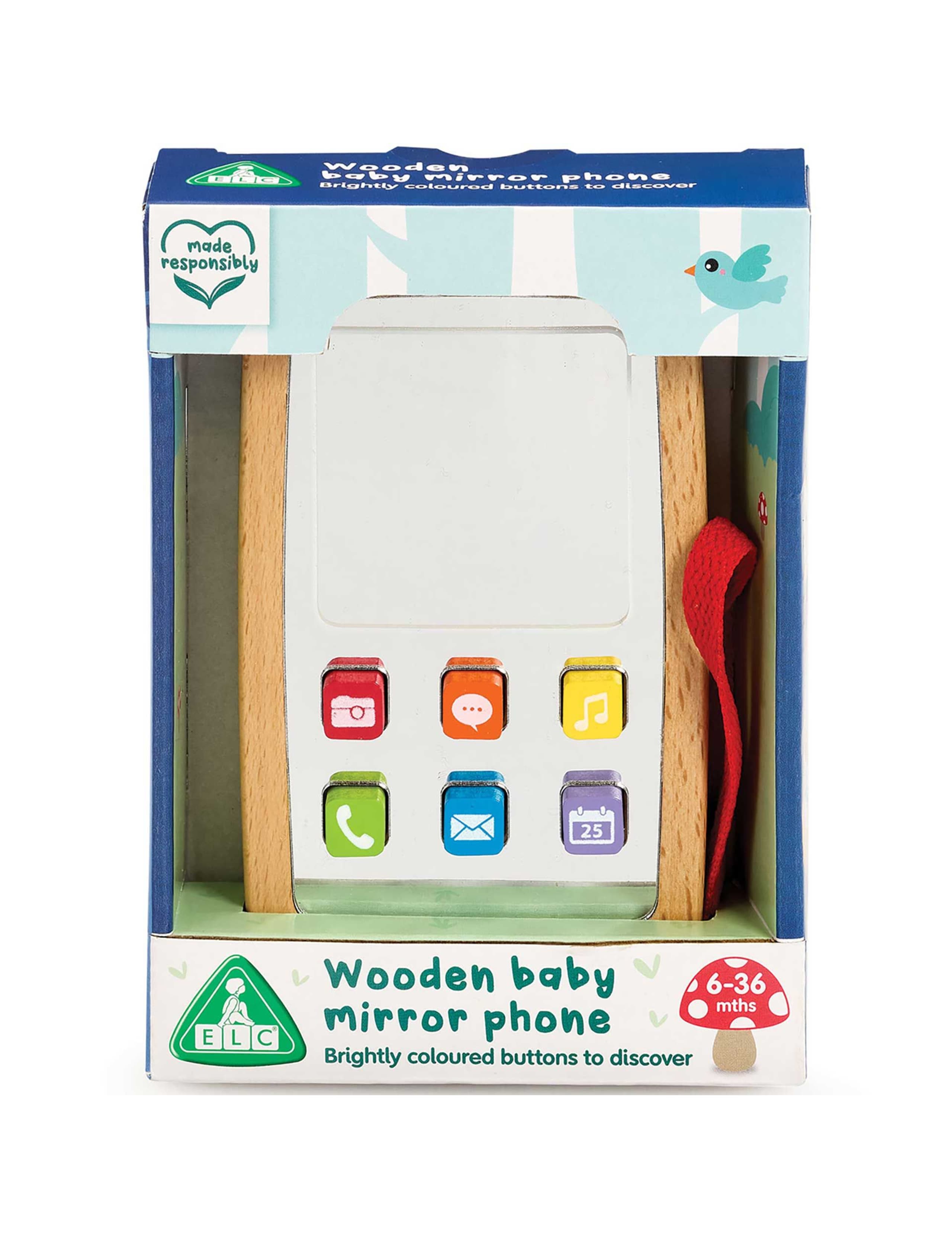 Wooden Baby Phone Mirror (6-36 Mths) 1 of 2