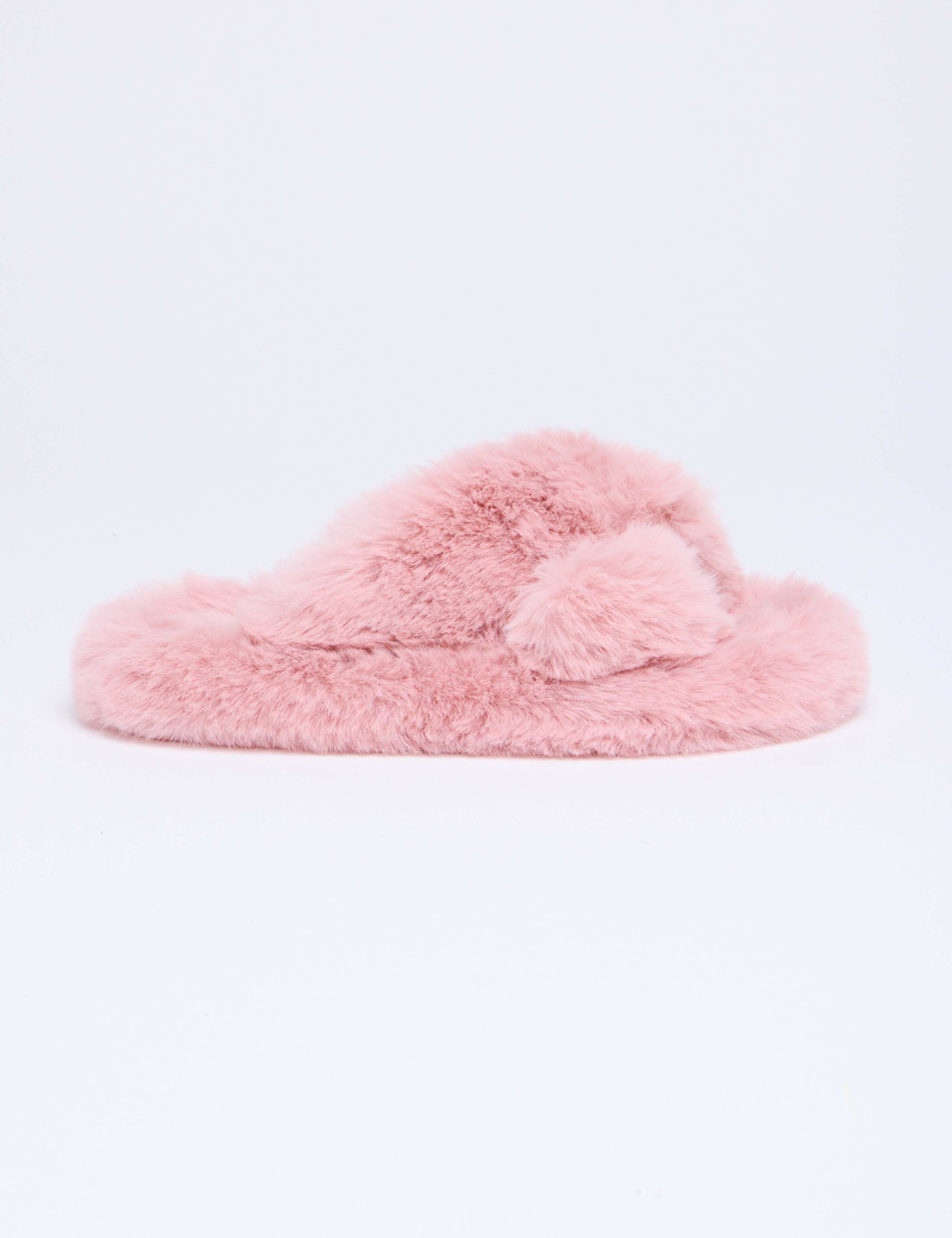 Faux Fur Crossover Slider Slippers 2 of 4