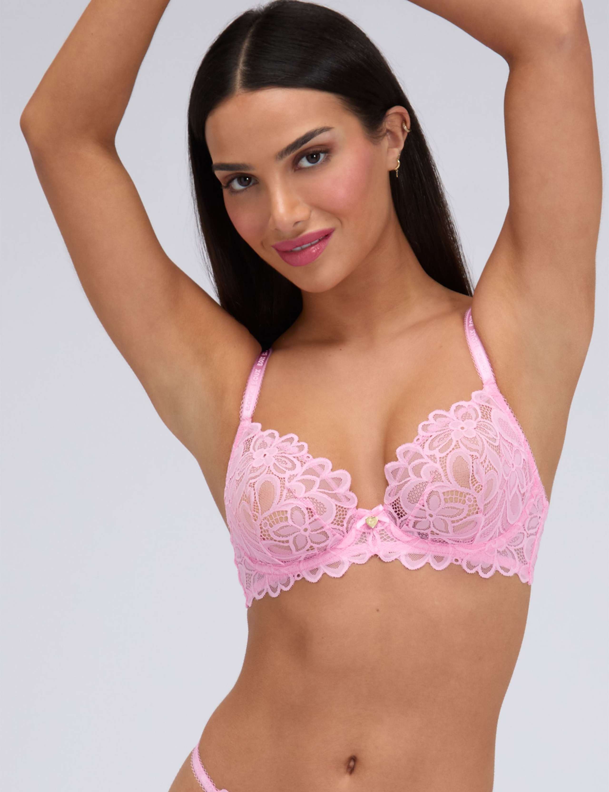 Floral Lace Wired Plunge Bra (B-G) 1 of 5