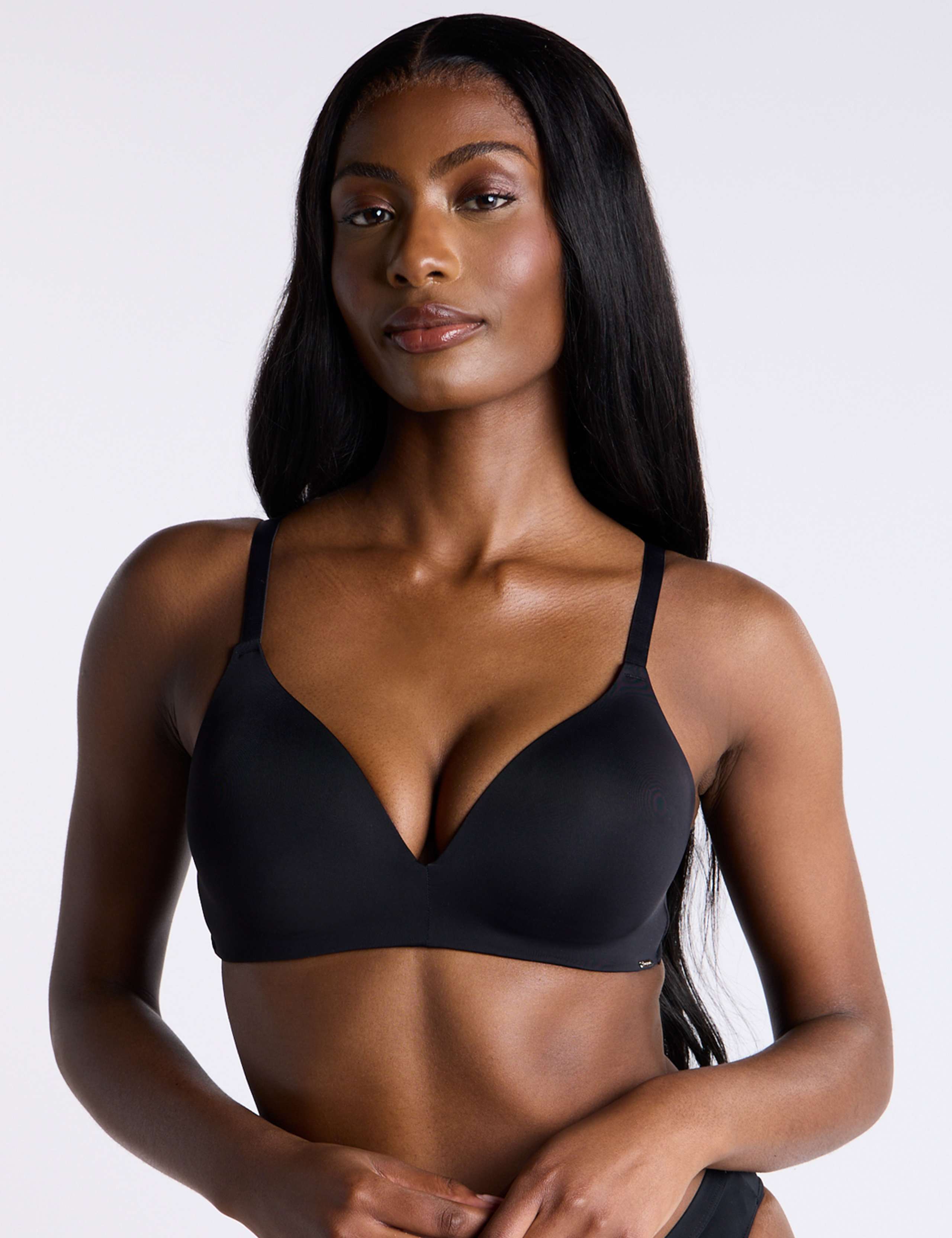Non-Wired Microfibre Plunge Bra (B-DD) 1 of 5