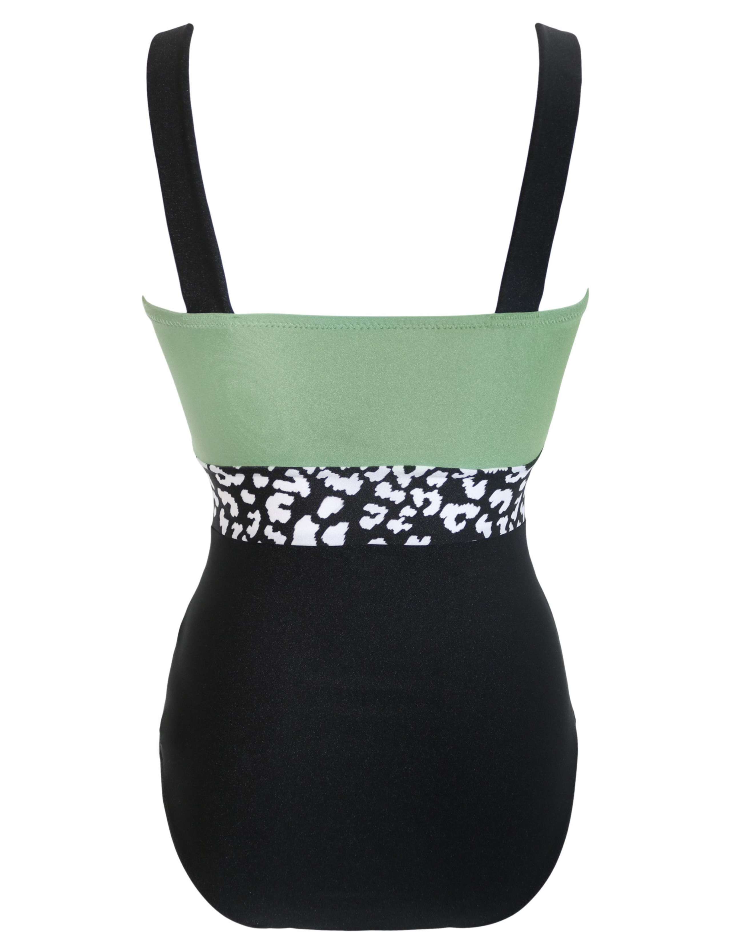 Colour Block Tummy Control Plunge Neck Swimsuit 6 of 8