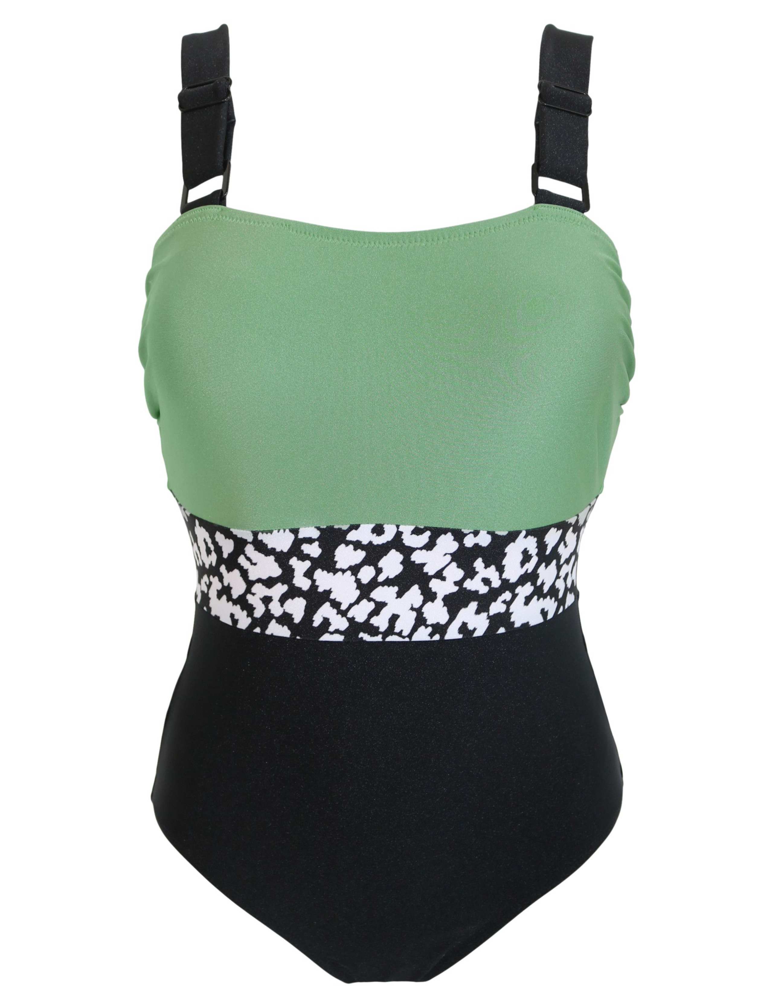 Colour Block Tummy Control Plunge Neck Swimsuit 2 of 8