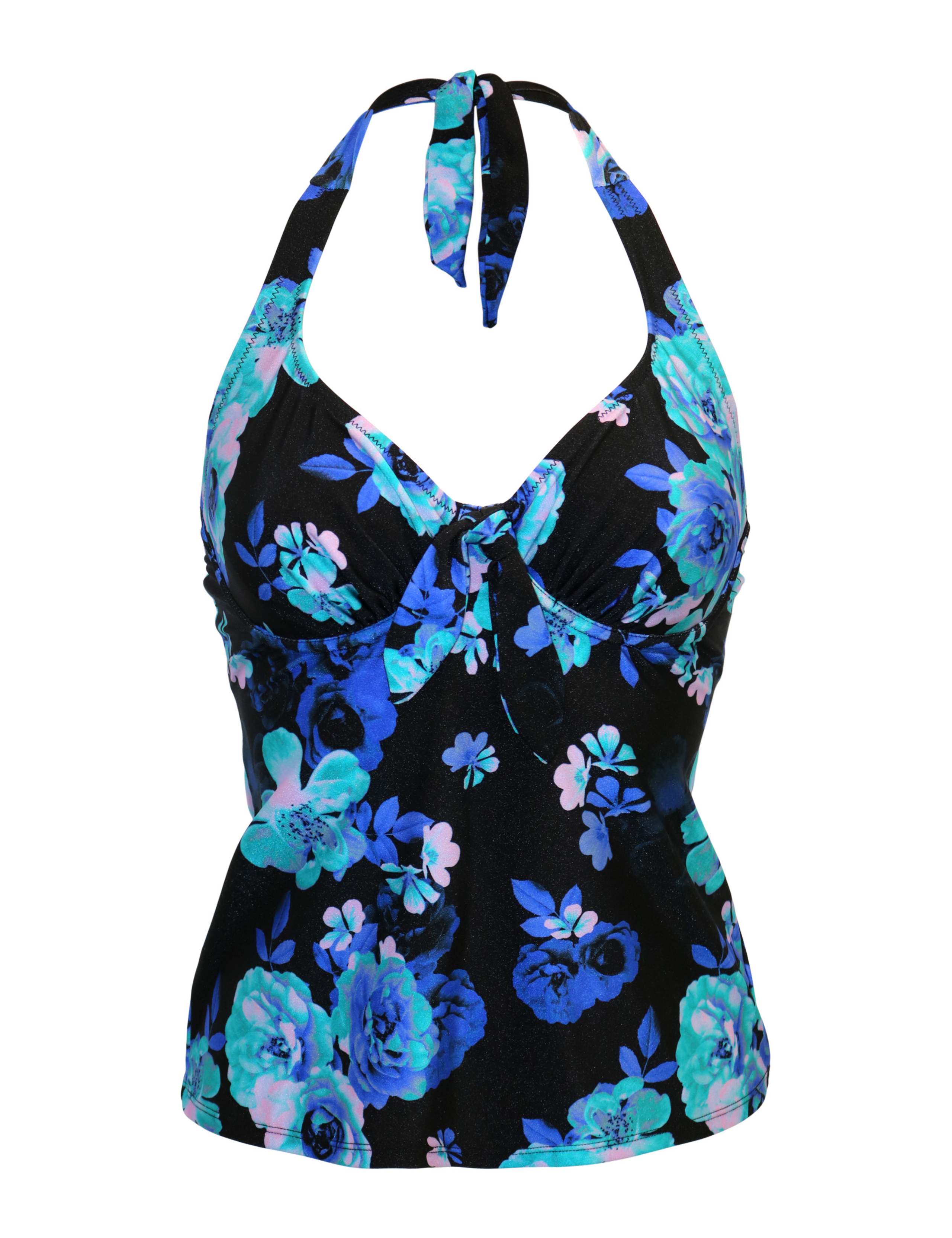 Portofino Floral Wired Halterneck Tankini Top 2 of 5