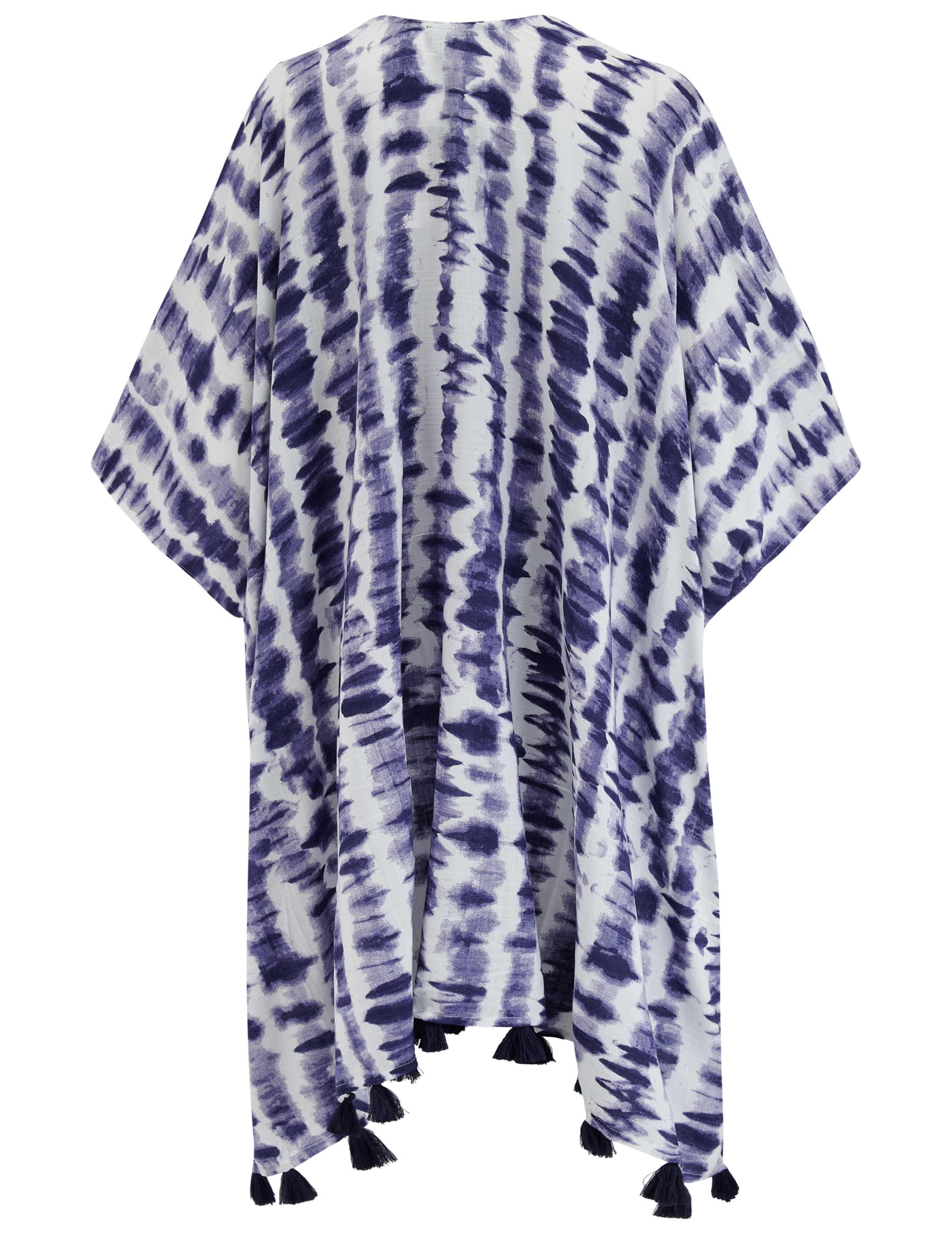 Tie Dye Tassel Mini Kimono Beach Dress 8 of 8