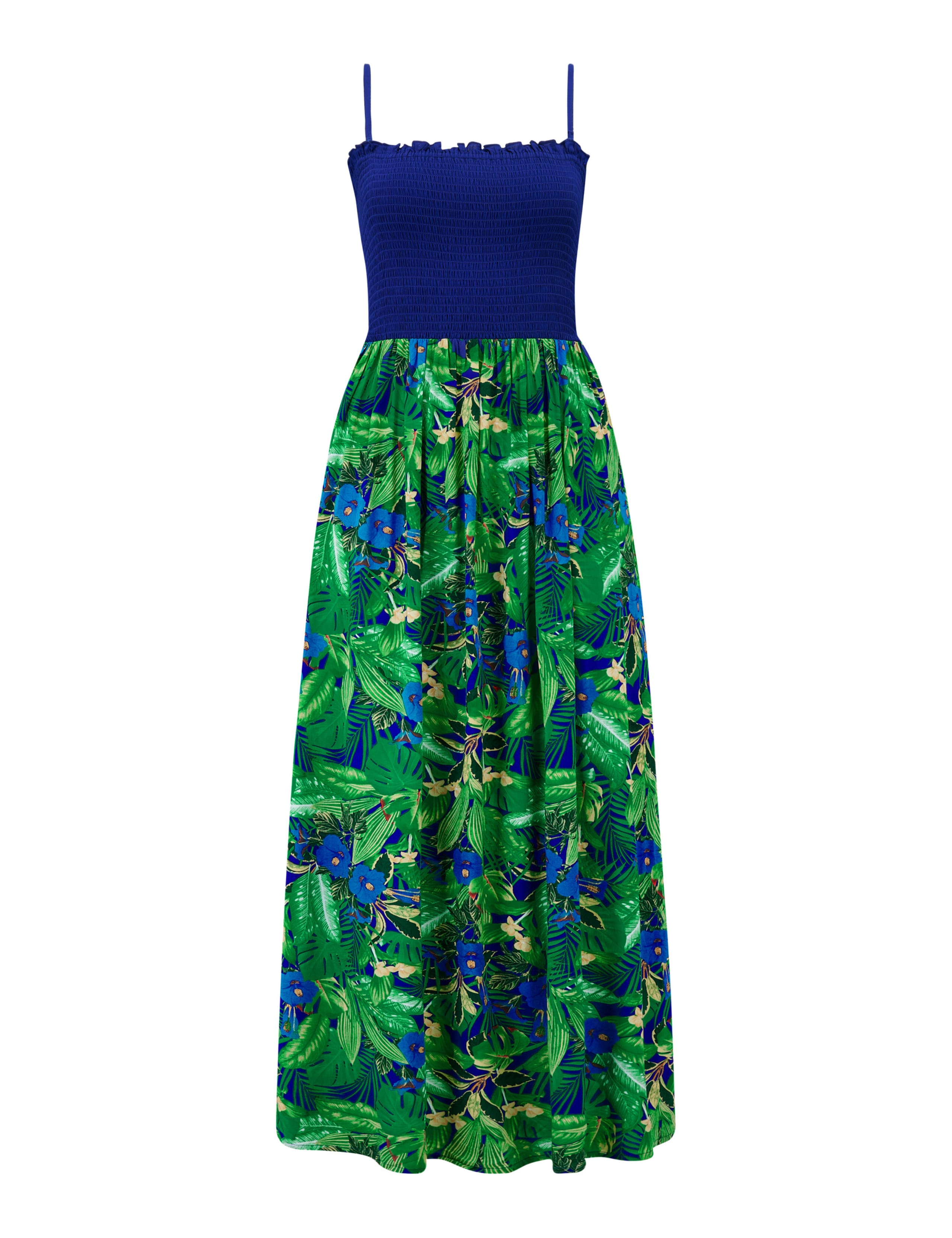 Floral Strappy Shirred Maxi Beach Dress 2 of 8