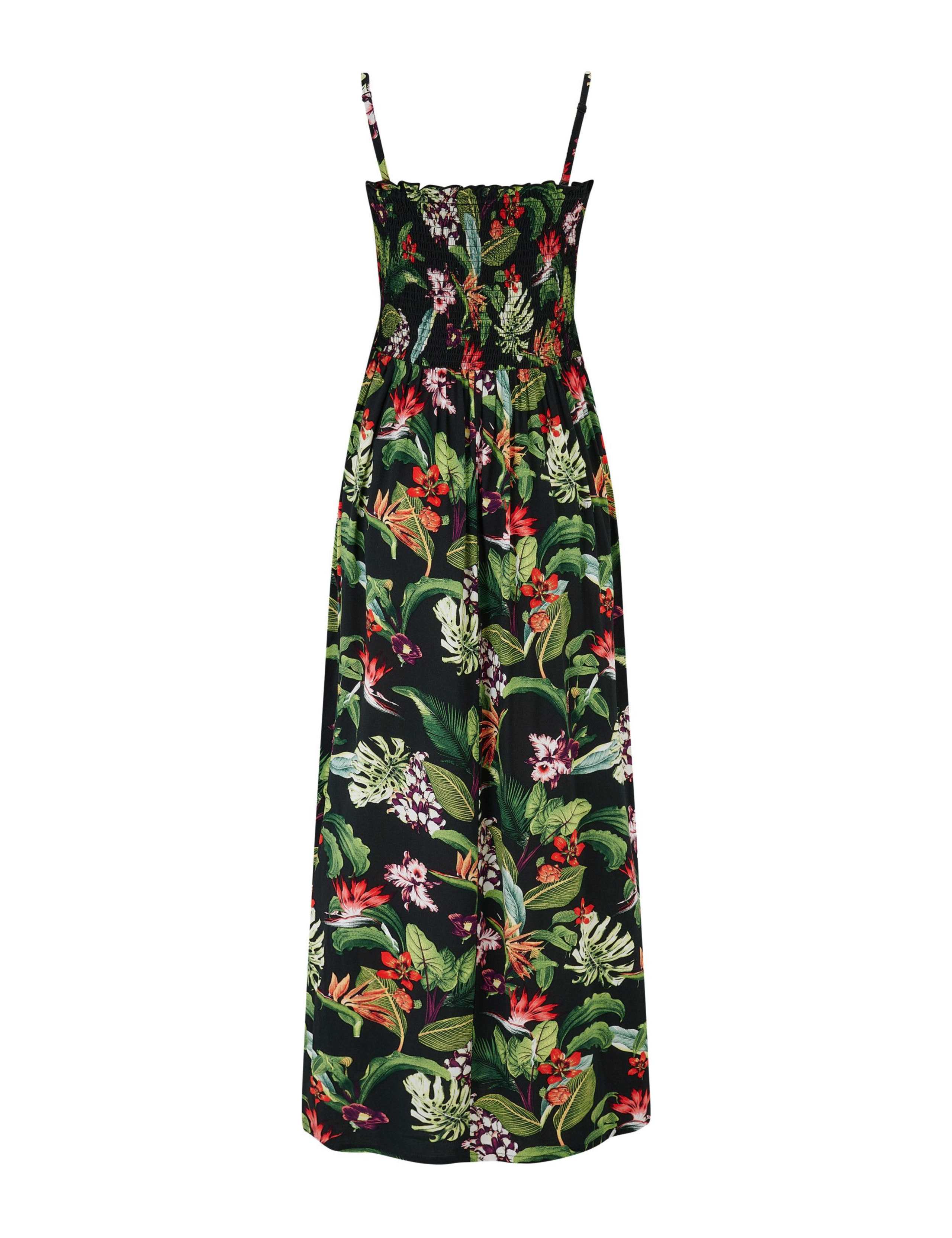 Printed Maxi Shirred Beach Dress 7 of 7