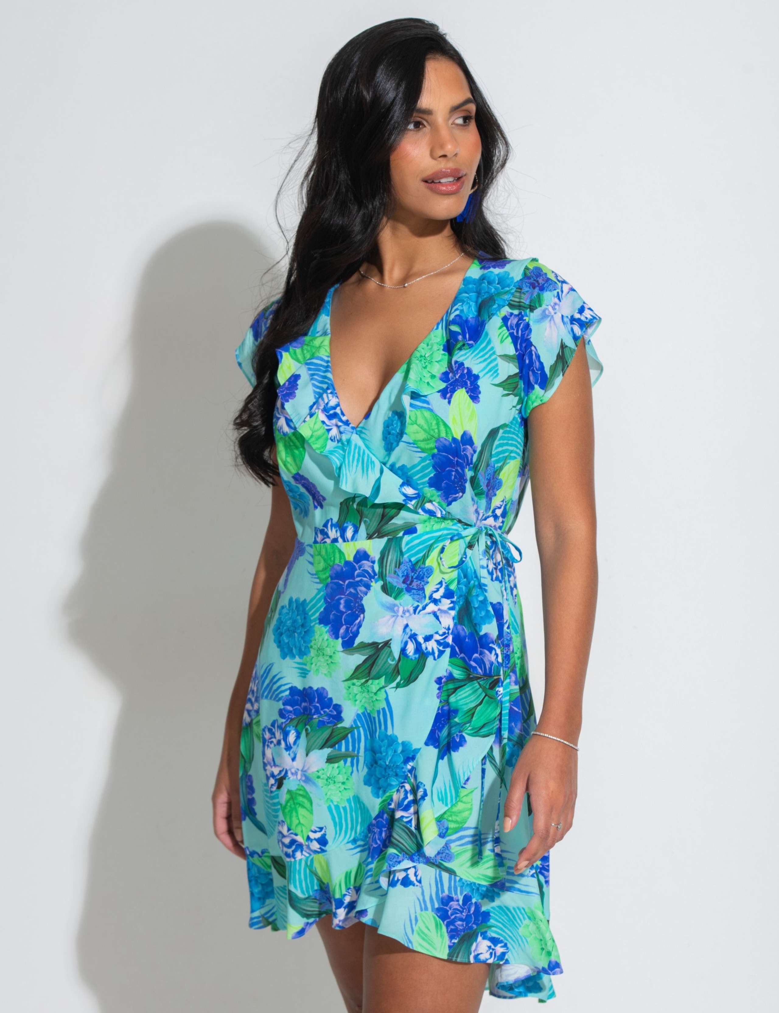 Penny Frill Wrap Woven Beach Dress 7 of 9