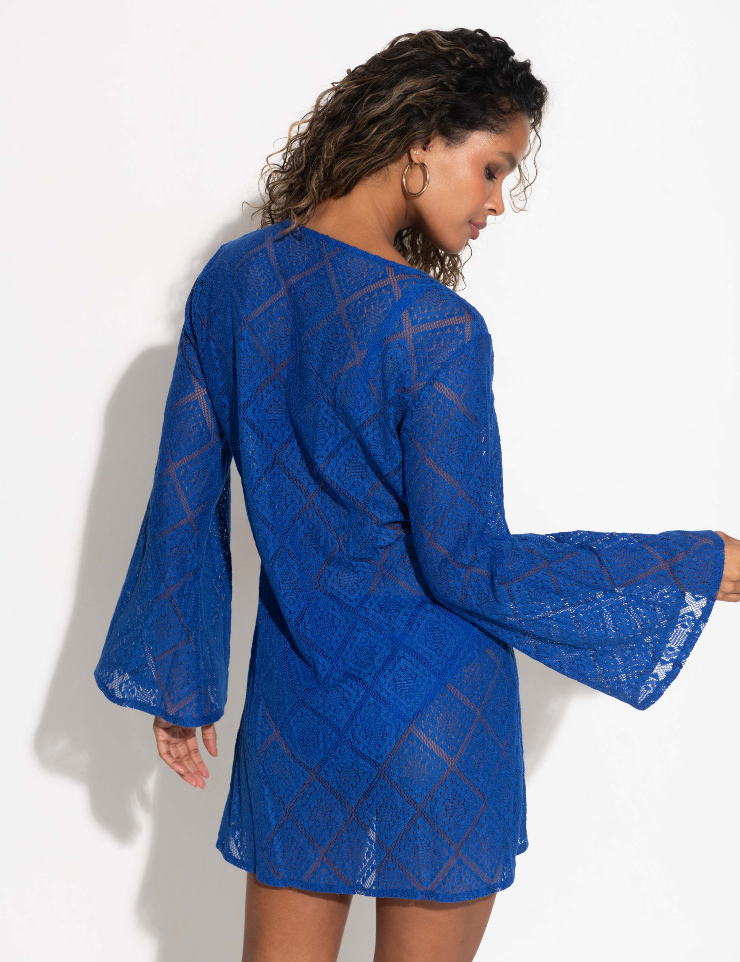 Free Spirit Lace Long Sleeve Beach Dress 5 of 8